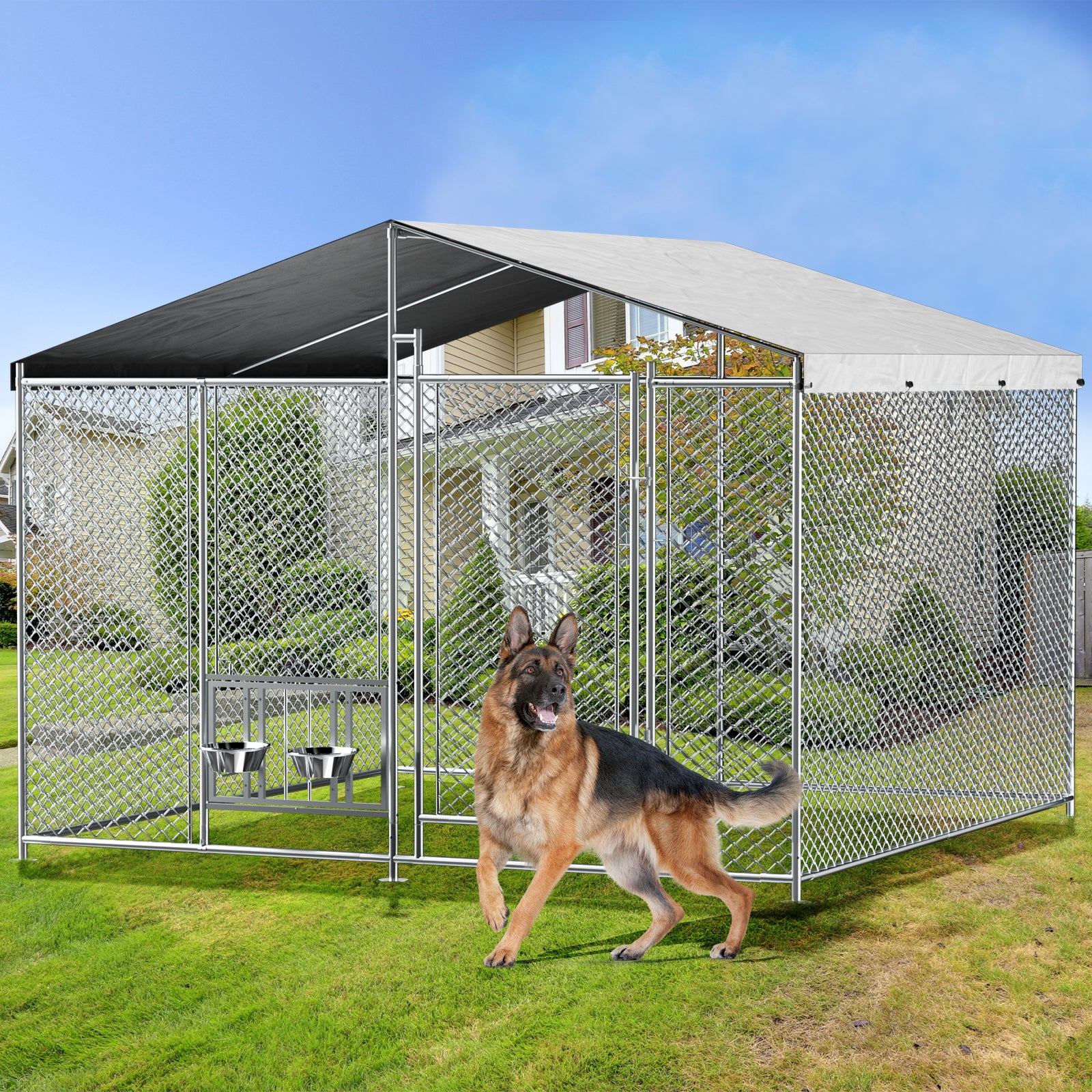 Outside Dog Kennel with Roof