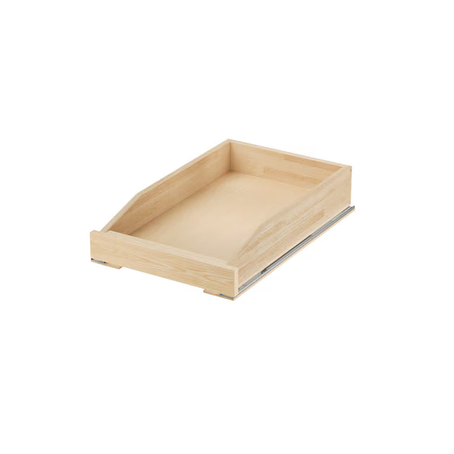 Wooden Pull-Out Cabinet Shelf Organizer with Soft Close Cabinet Drawers Slide Out for Kitchen Base Cabinet