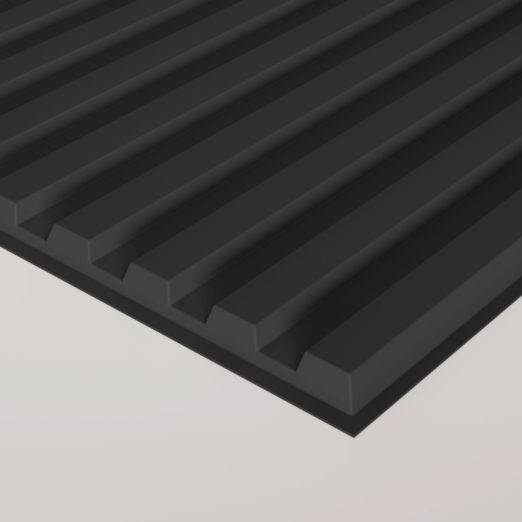 PVC Slat Wall Panel, 2x4 Feet 3D Fluted Textured Panel Black, Suitable for Kitchen, Living Room, and Home 3D Wall Panels(12-Pack, 96 Sq.ft)