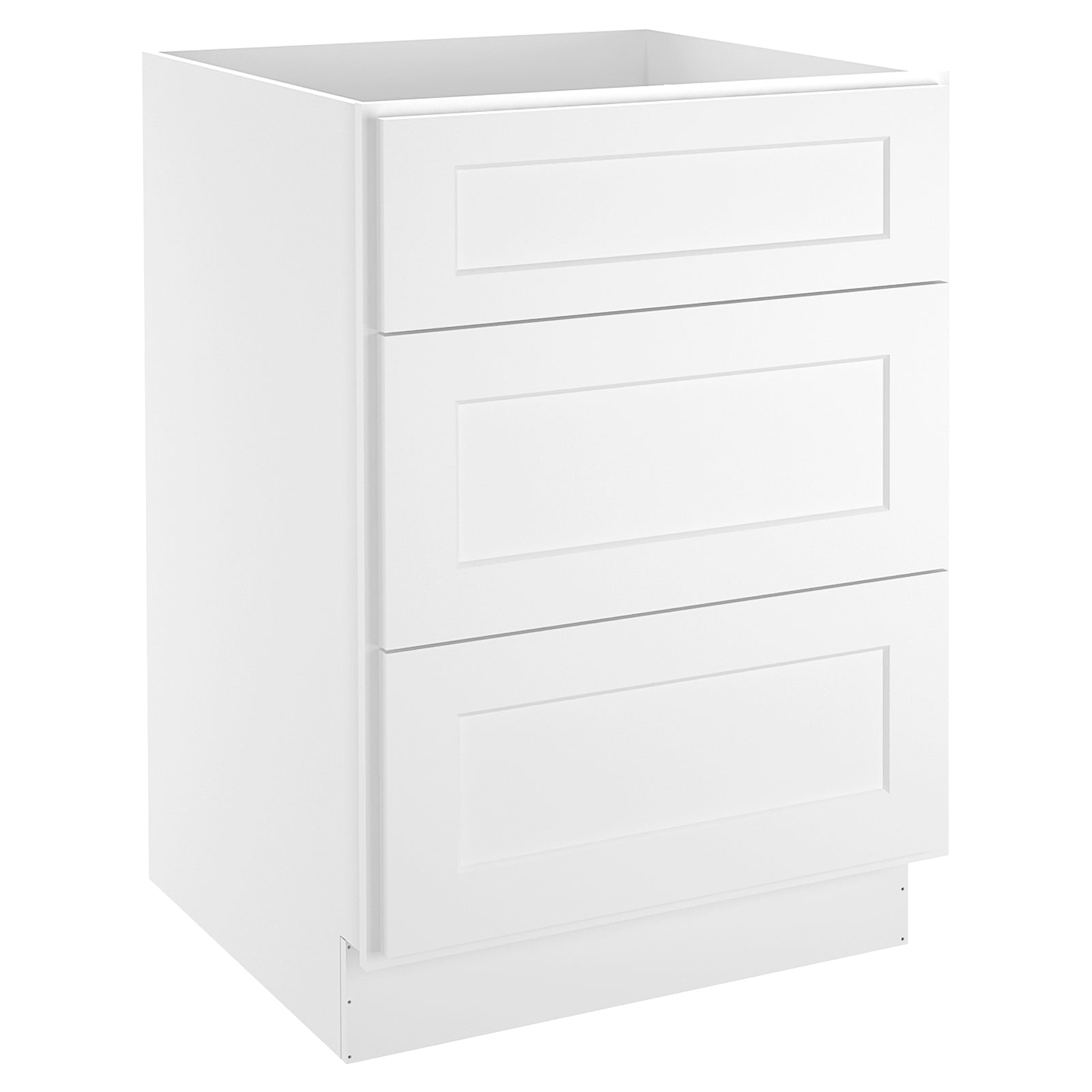 24"D Birch Solid Wood 3 Drawer Base Kitchen Cabinet 3DB