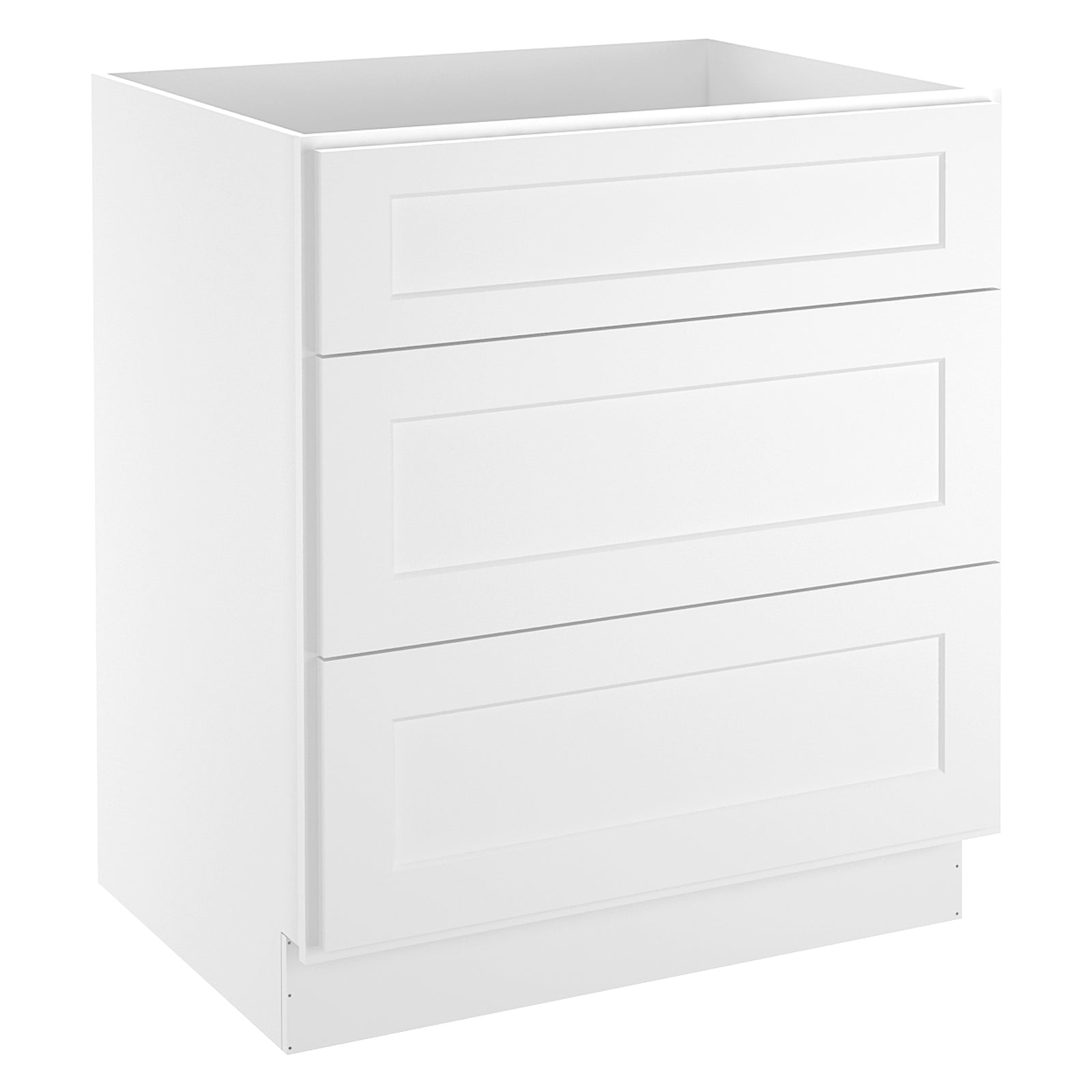 24"D Birch Solid Wood 3 Drawer Base Kitchen Cabinet 3DB