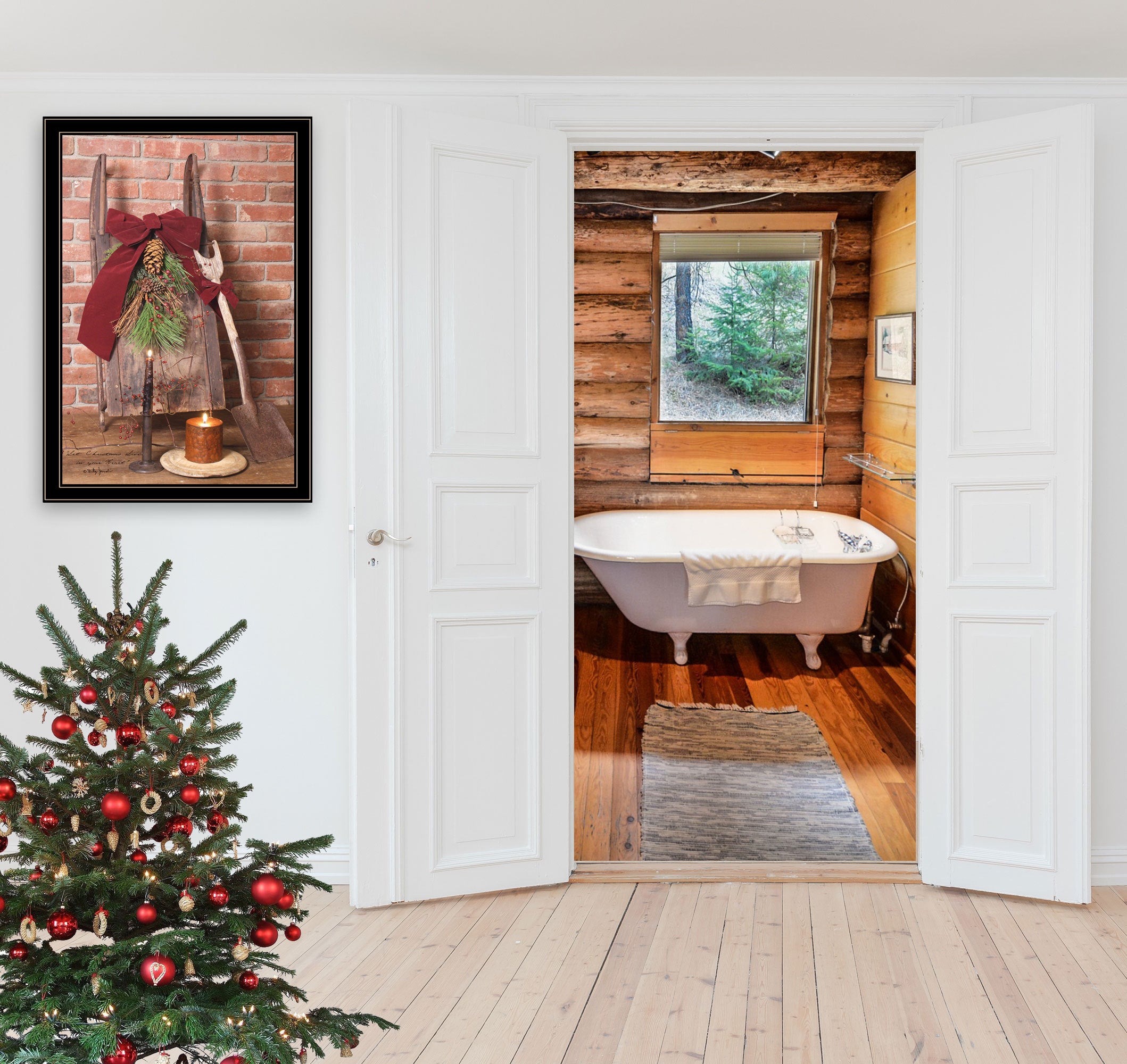 "Let Christmas Live" by Billy Jacobs, Ready to Hang Framed Print, Black Frame