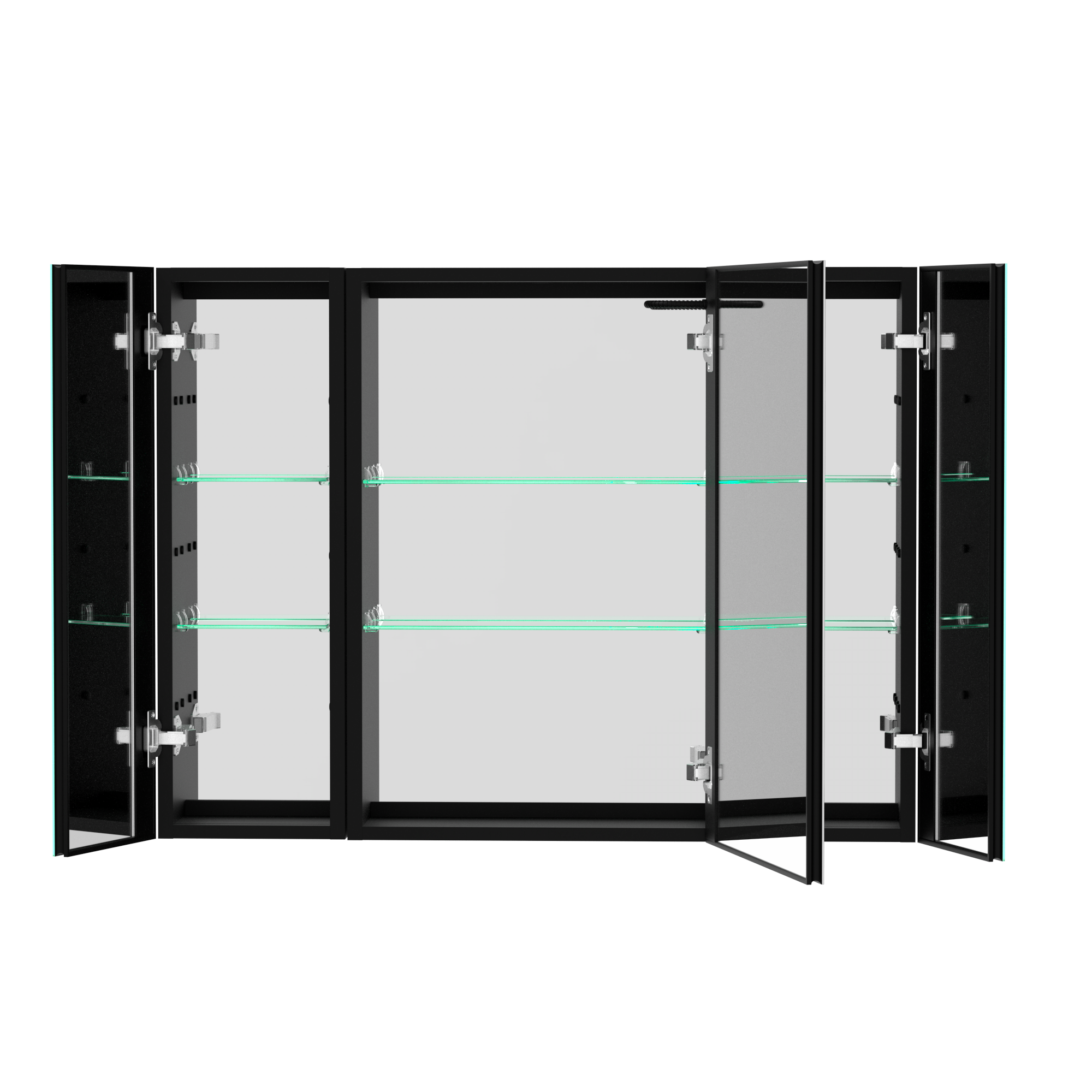 40x30 Inch LED Bathroom Medicine Cabinet Surface Mount Double Door Lighted Medicine Cabinet, Medicine Cabinets for Bathroom with Mirror Defogging, Dimmer Black