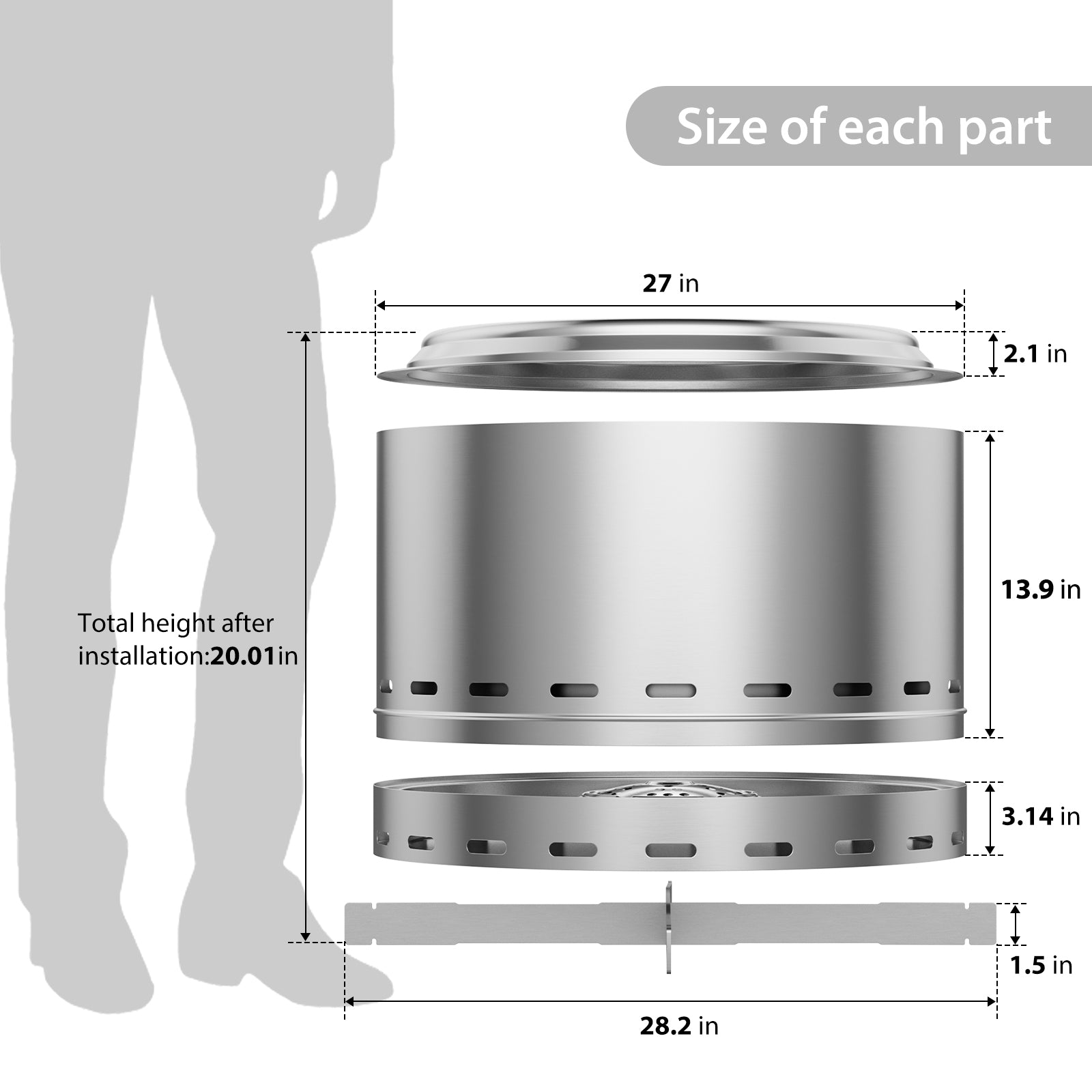 Stainless Steel Wood Burning Outdoor Fire Pit