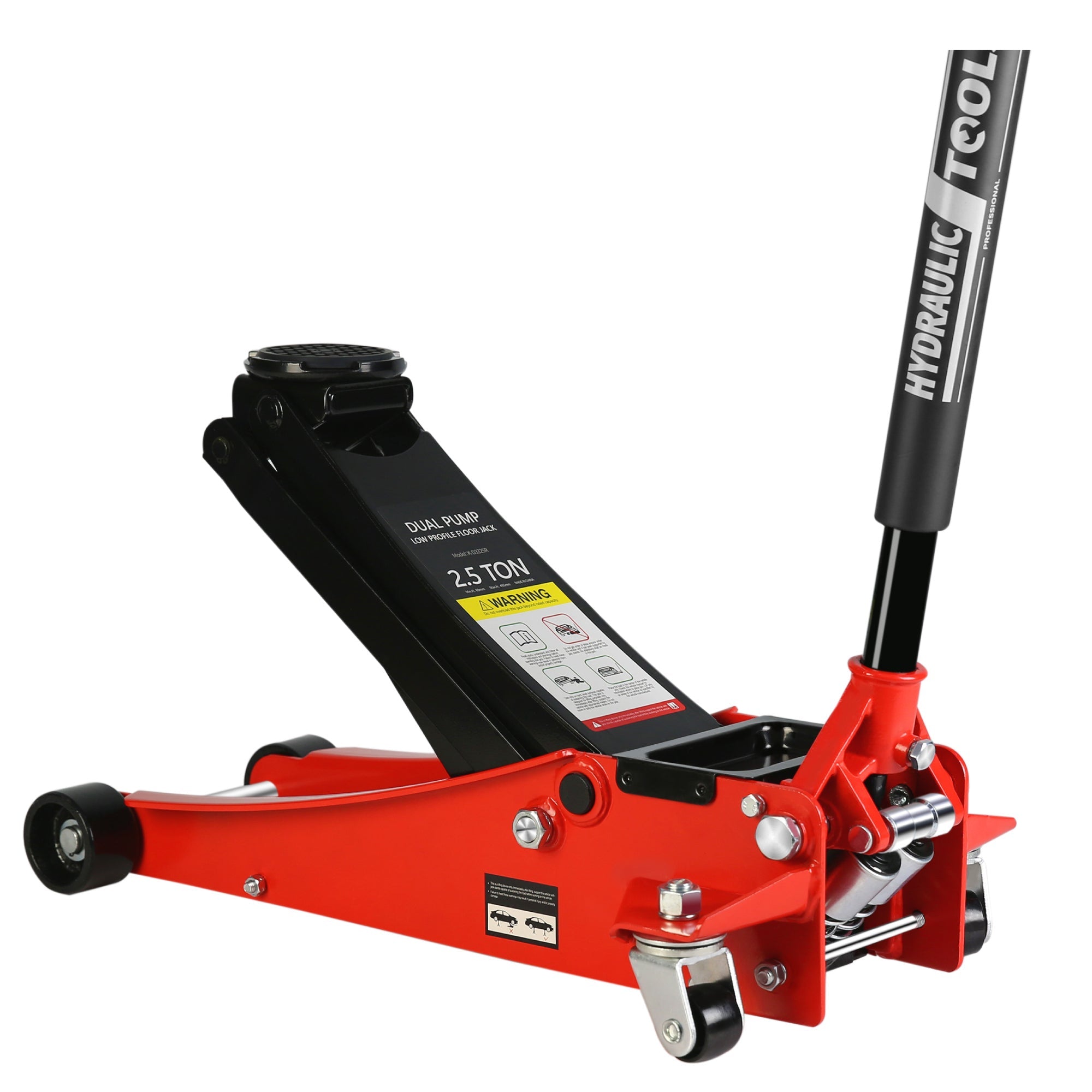 2.5 Ton Low Profile Floor Jack, Steel Racing Floor Jack with Dual Pistons Quick Lift Pump, Hydraulic floor jack Lifting range 3.5"-19.5"