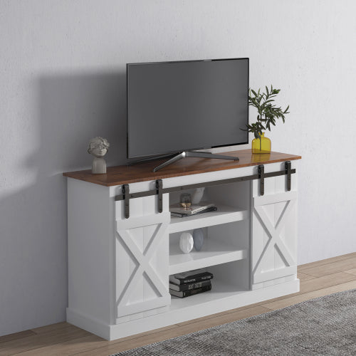 Farmhouse Sliding Barn Door TV Stand