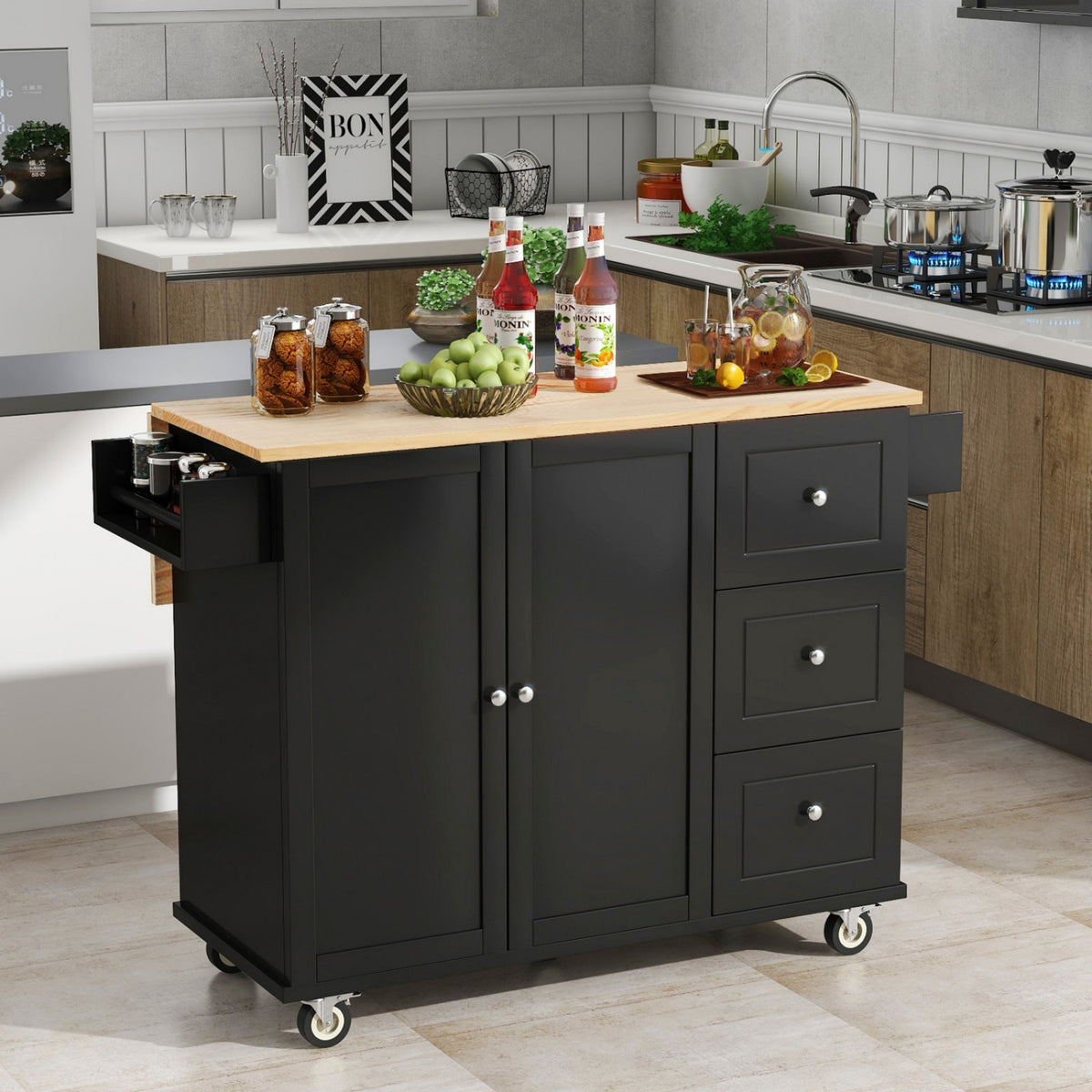 Rolling Mobile Kitchen Island Kitchen Island Cart, for Kitchen, Dining Room
