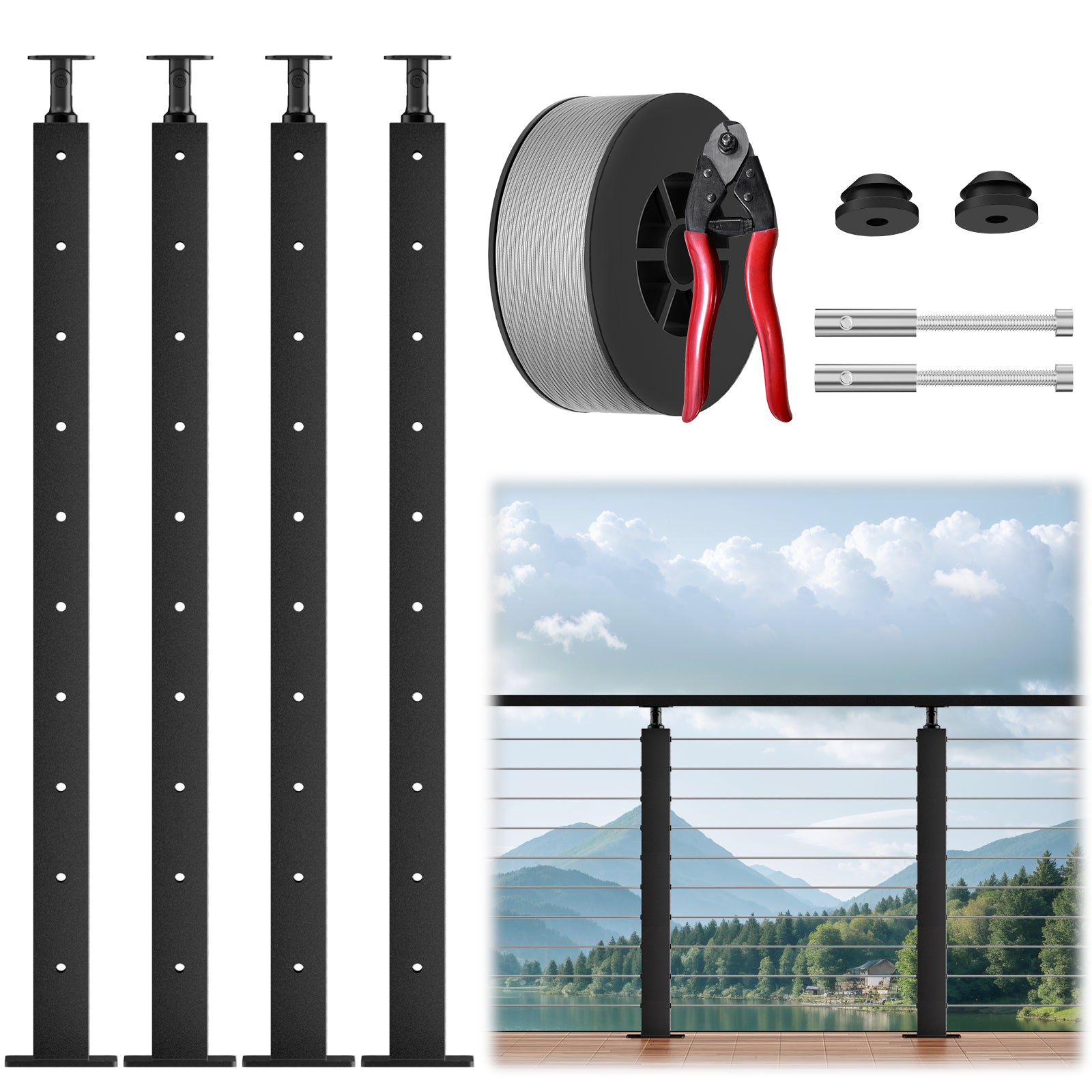 Cable Railing Post Level Drilled