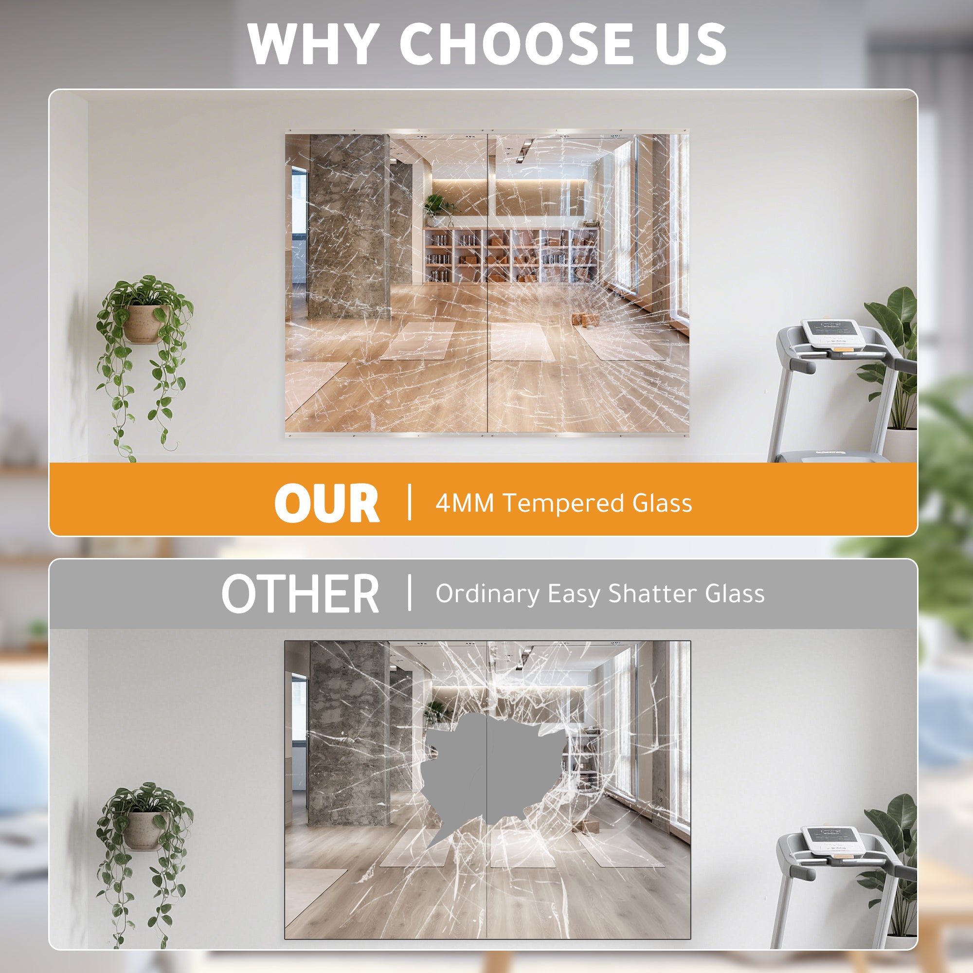 Workout Mirrors for Home Gym 60"x26"