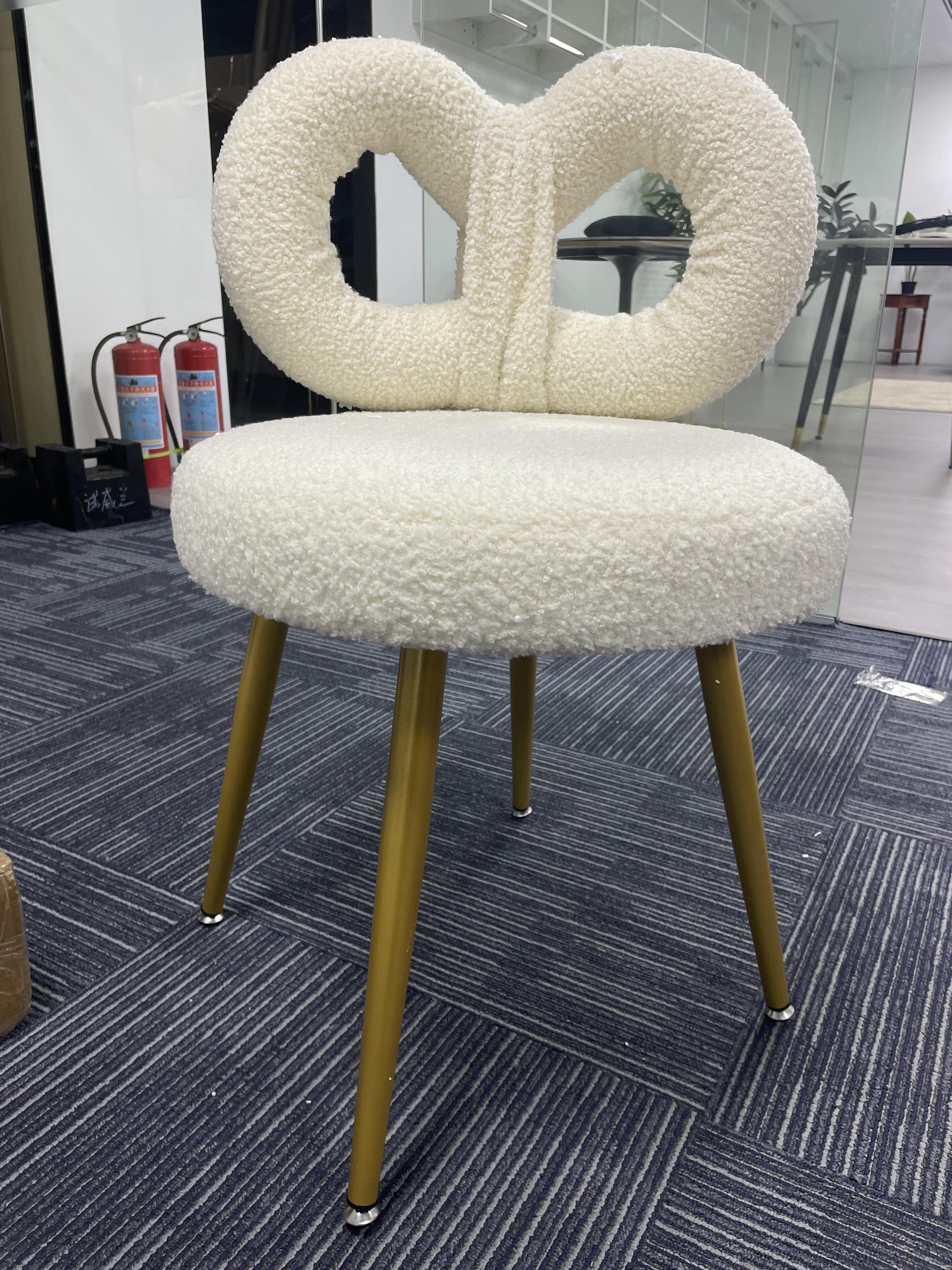 Calenor Pink white rotation vanity chair