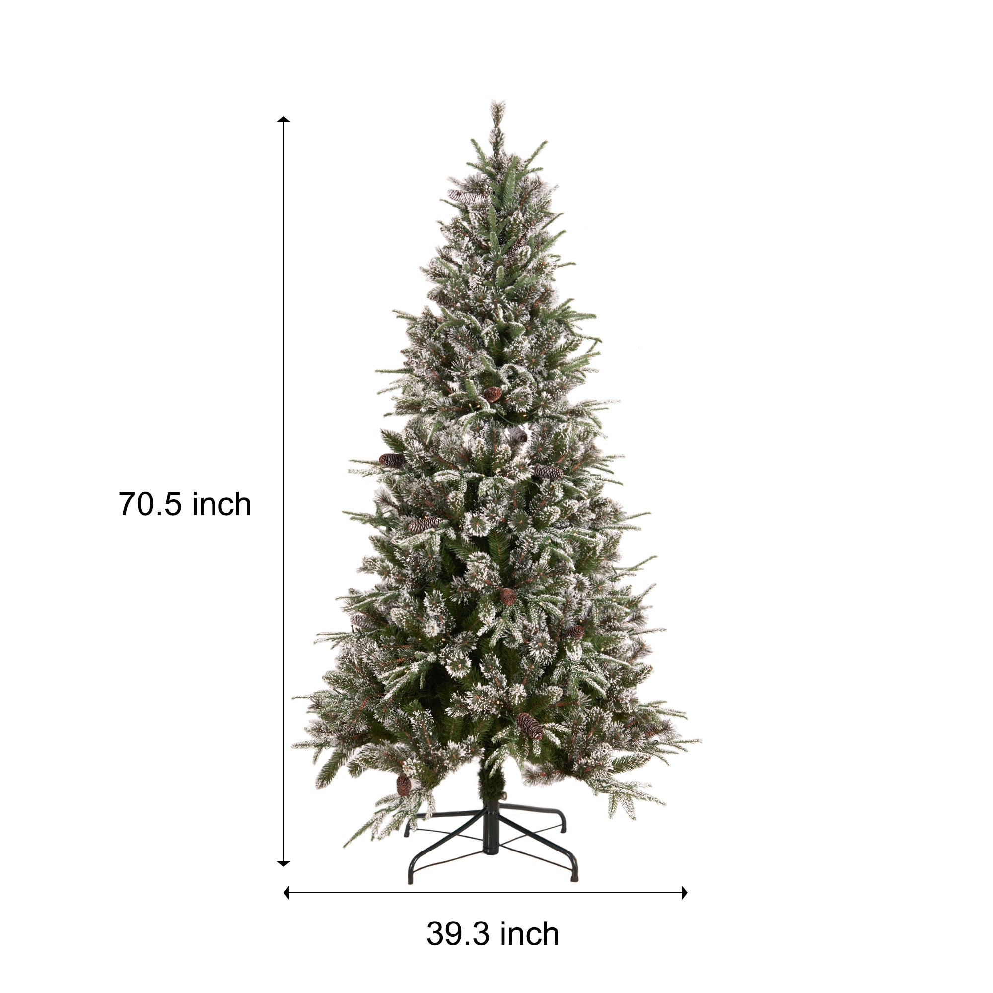Best Choice Products 6ft Pre-Lit Pre-Decorated Spruce Hinged Artificial Blended PE/PVC Christmas Tree w/ 1273 Tips, 29 Pinecones, 240 Lights, Metal Base