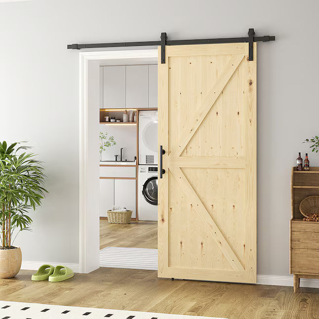 Sliding Barn Doors withHardware Kit Wood Unfinished Solid Pine Barn Doors with Track Kit