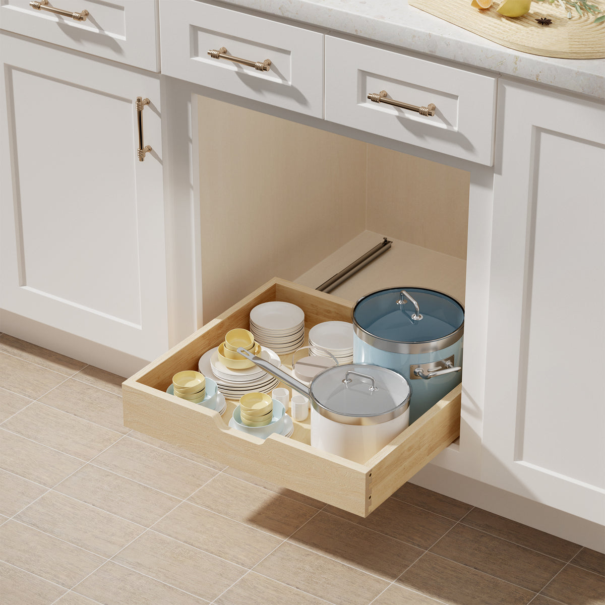 KD-Soft Close Pull Out Cabinet Drawer for Kitchen Cabinets and Pantry