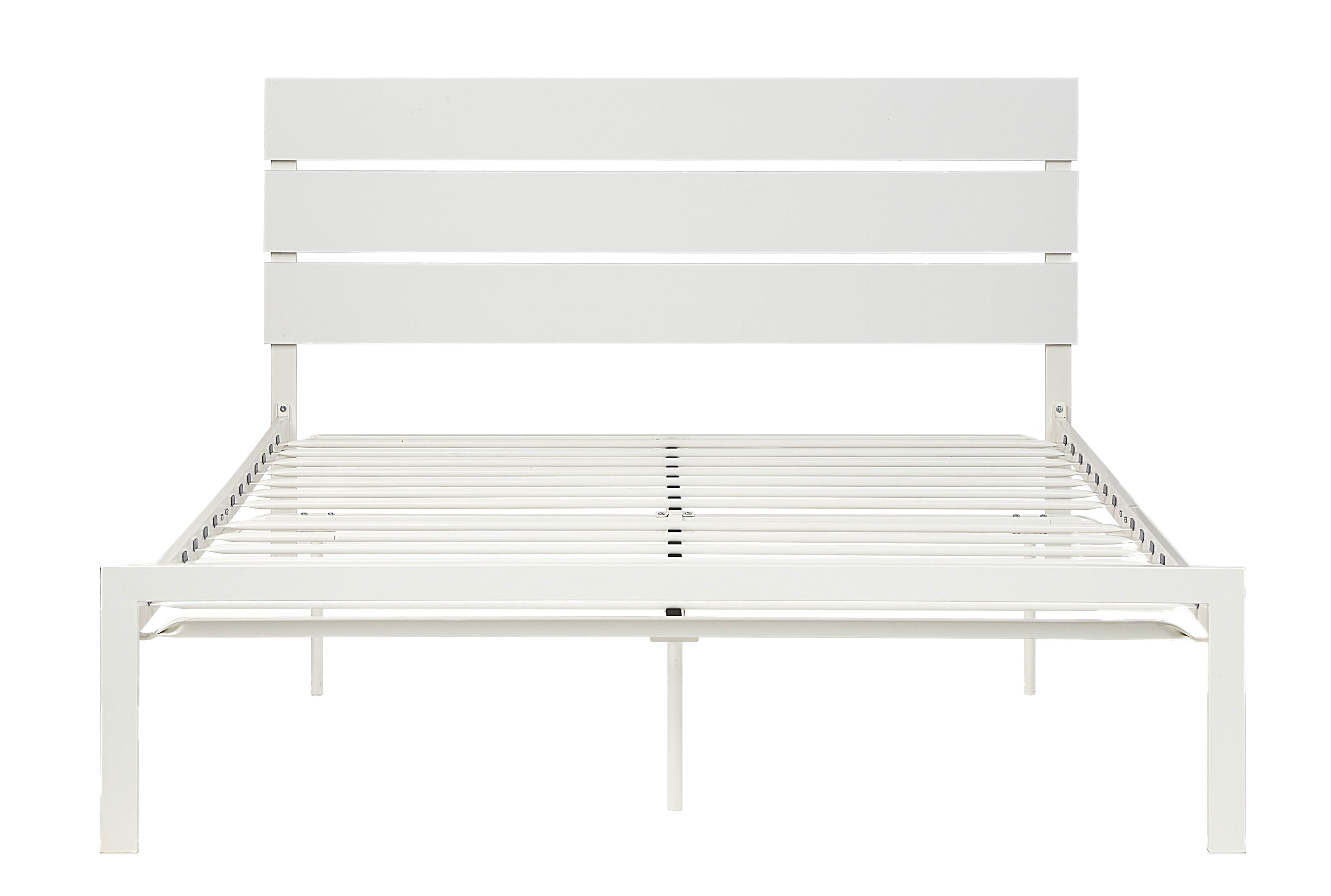 Contemporary Queen Bed 1pc Casual Style White Metal Bed Bedroom Furniture