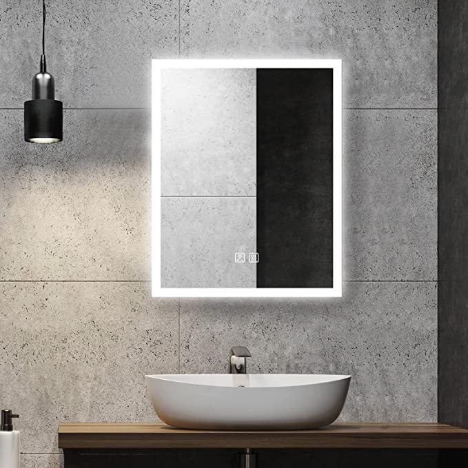 Frameless Rectangular Led Bathrooms Mirrors with Dimmable Lights