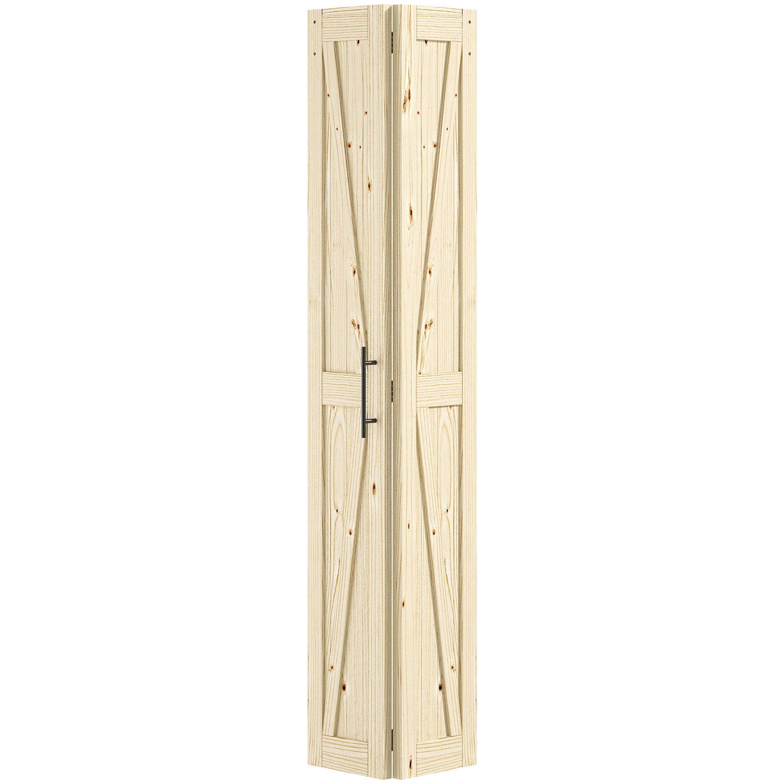 AHCEDARS Bifold Barn Door,Bi-Fold Sliding Closet Doors,Pine,No Assembly Required,Without Hardware Kit