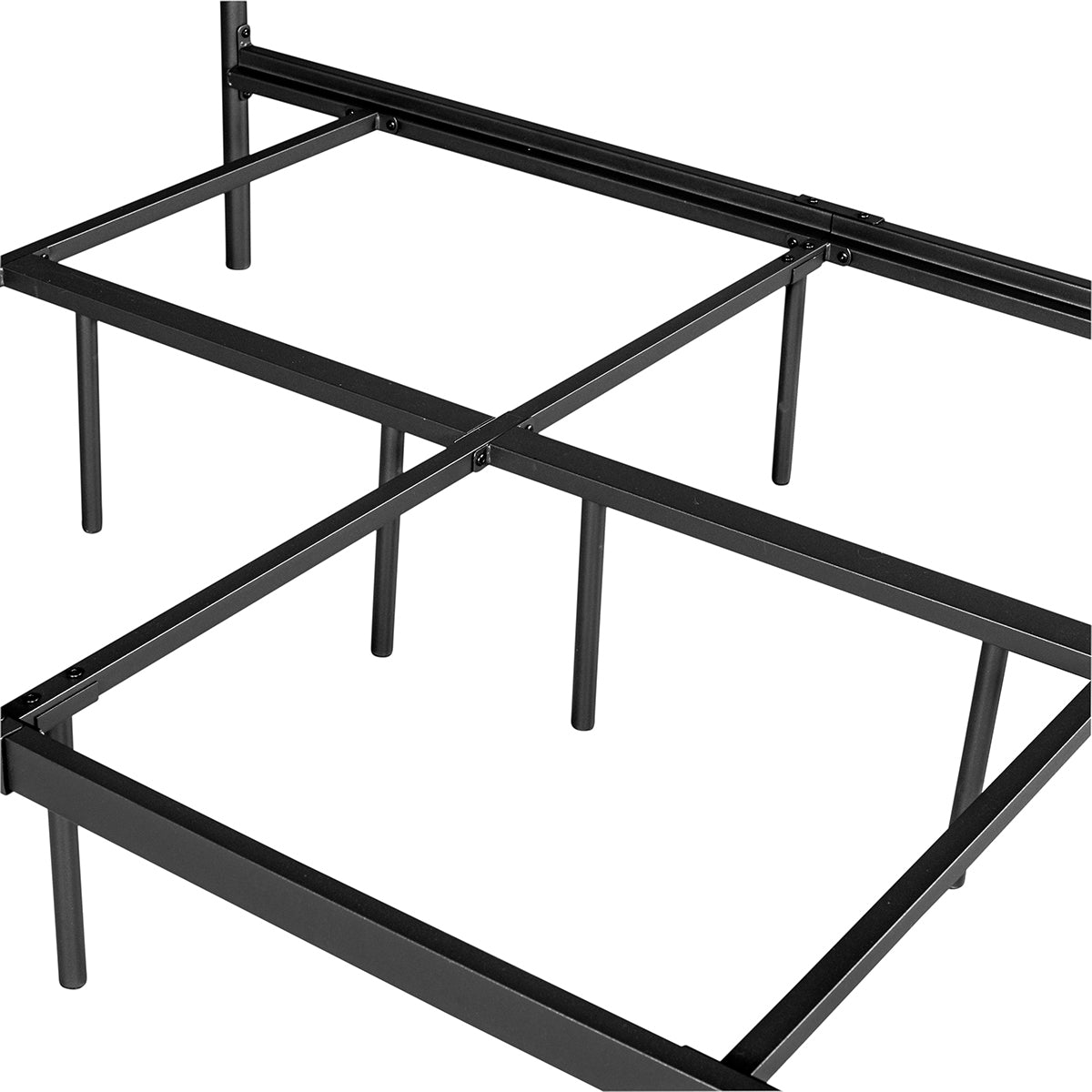 81.6" L X 59.6" W X 44.4"H Metal Bed Frame Full Size Standerd Bed Frame - BLACK