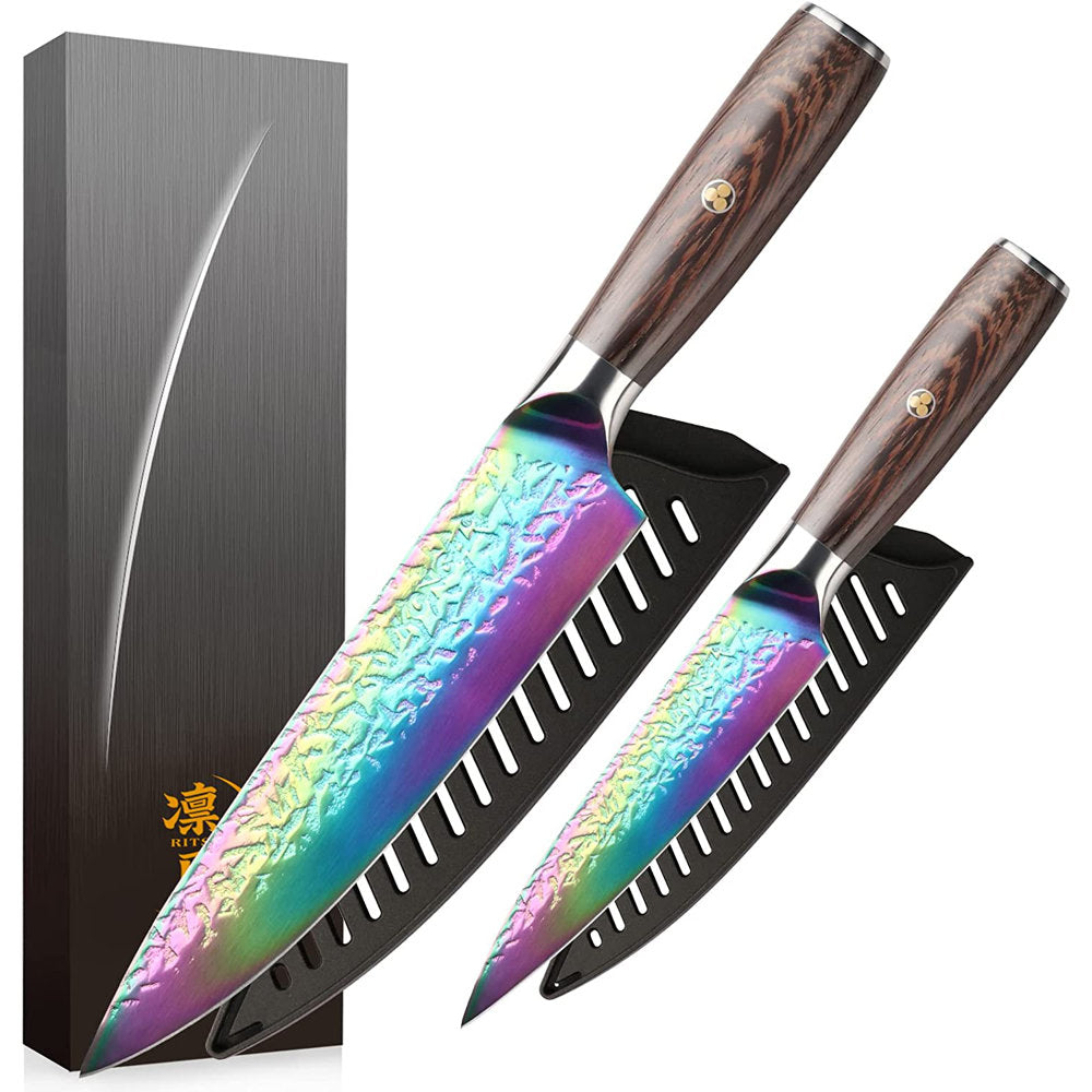 2 Piece High Carbon Stainless Steel Knife Block Set