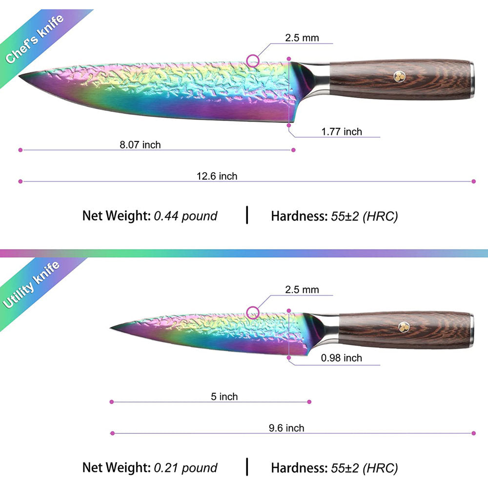 2 Piece High Carbon Stainless Steel Knife Block Set
