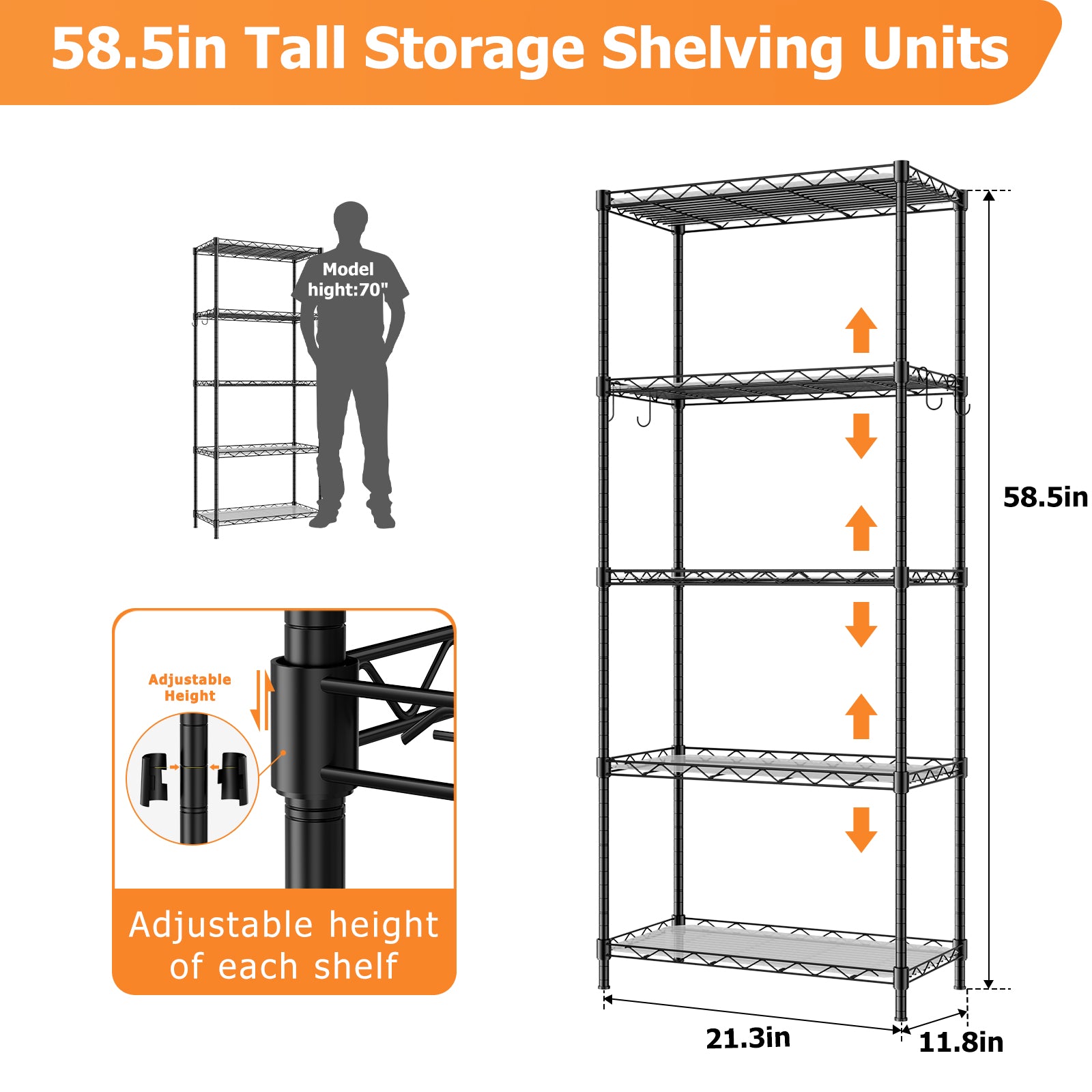 Adjustable Heavy Duty Metal Shelving