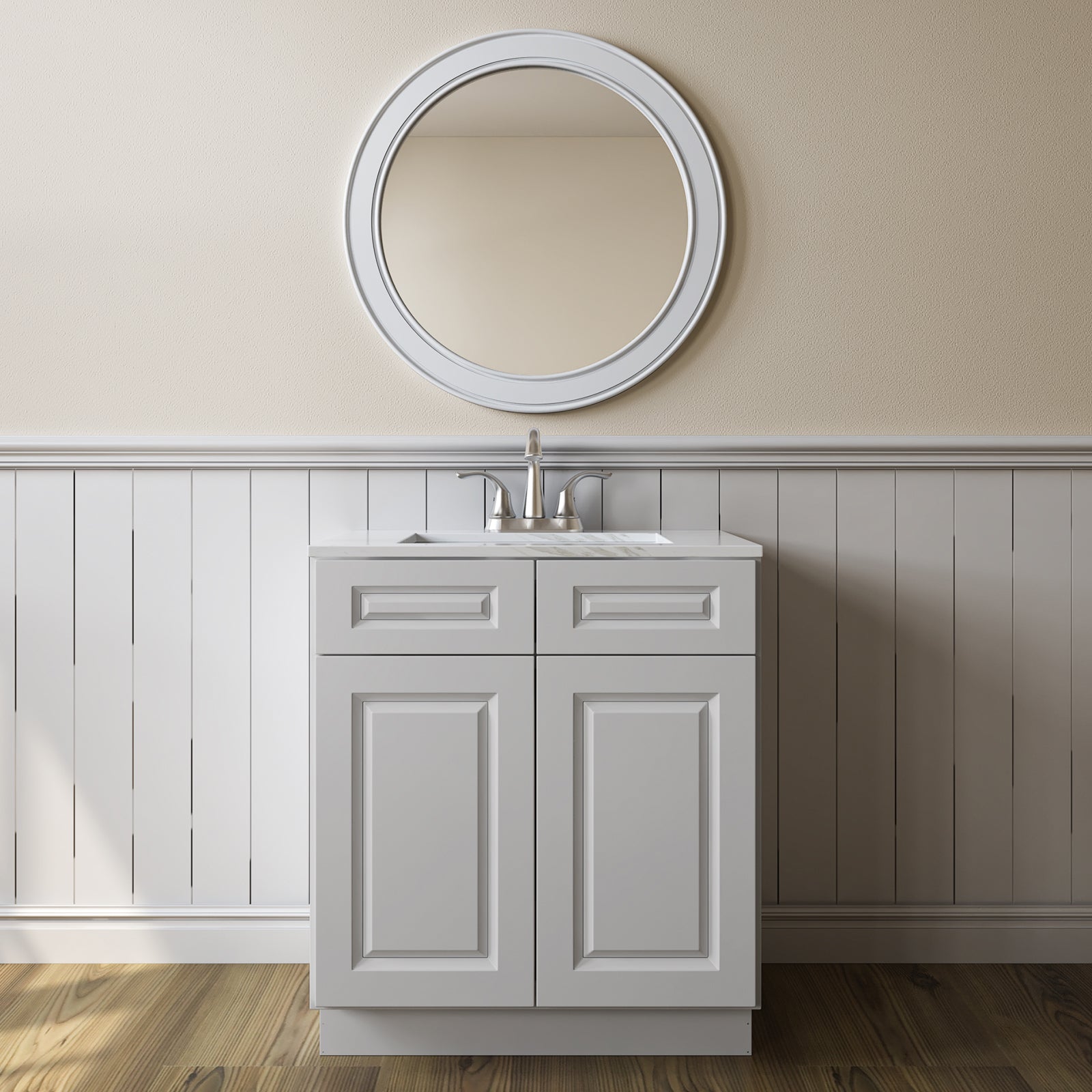 24"D*30"W*34.5"H Birch Solid Wood Sink Base Kitchen Cabinet SB30