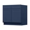 Easy-DIY Ready to Assemble Drawer Base Kitchen Cabinet in Shaker Navy with 1-Door