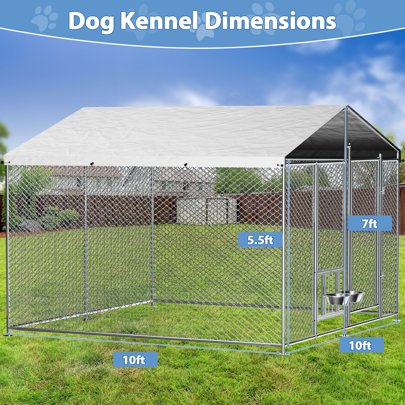 Outside Dog Kennel with Roof