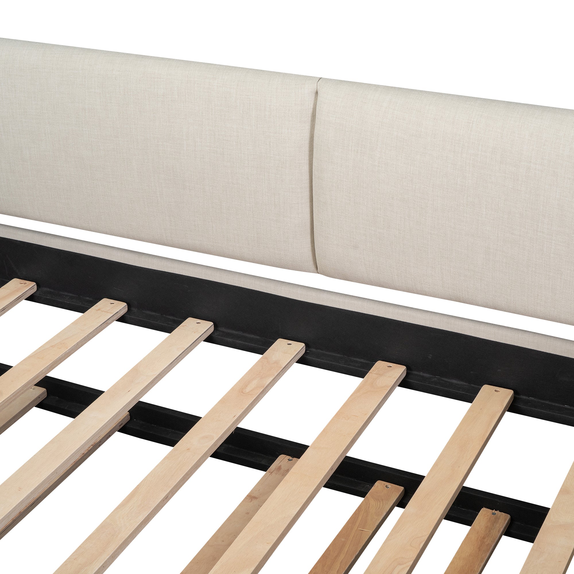 Twin Size Upholstery Daybed with Storage Arm, Trundle, Cup Holder and USB Design, Beige