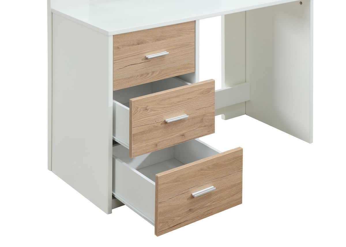 Nerice Loft Bed in White & Oak 38055