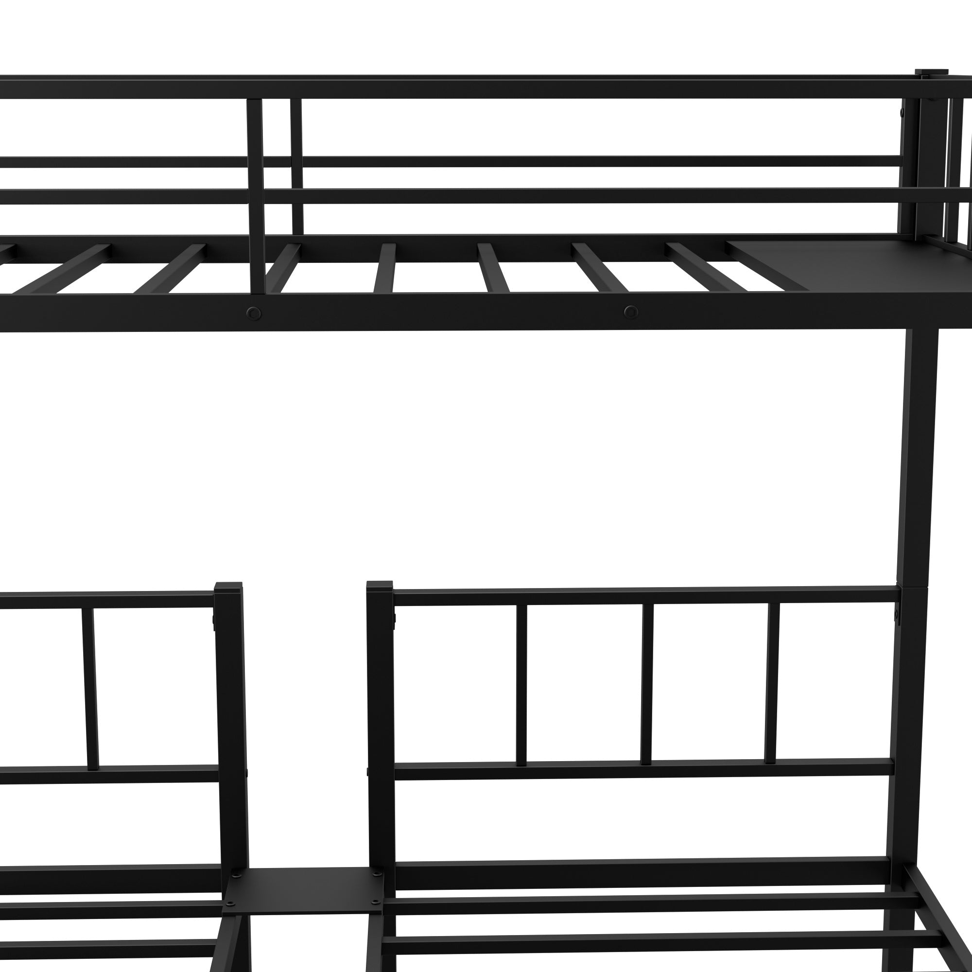 Twin over Twin & Twin Bunk Beds for 3, Twin XL over Twin & Twin Bunk Bed Metal Triple Bunk Bed, Black(Pre-sale date: October 31st)