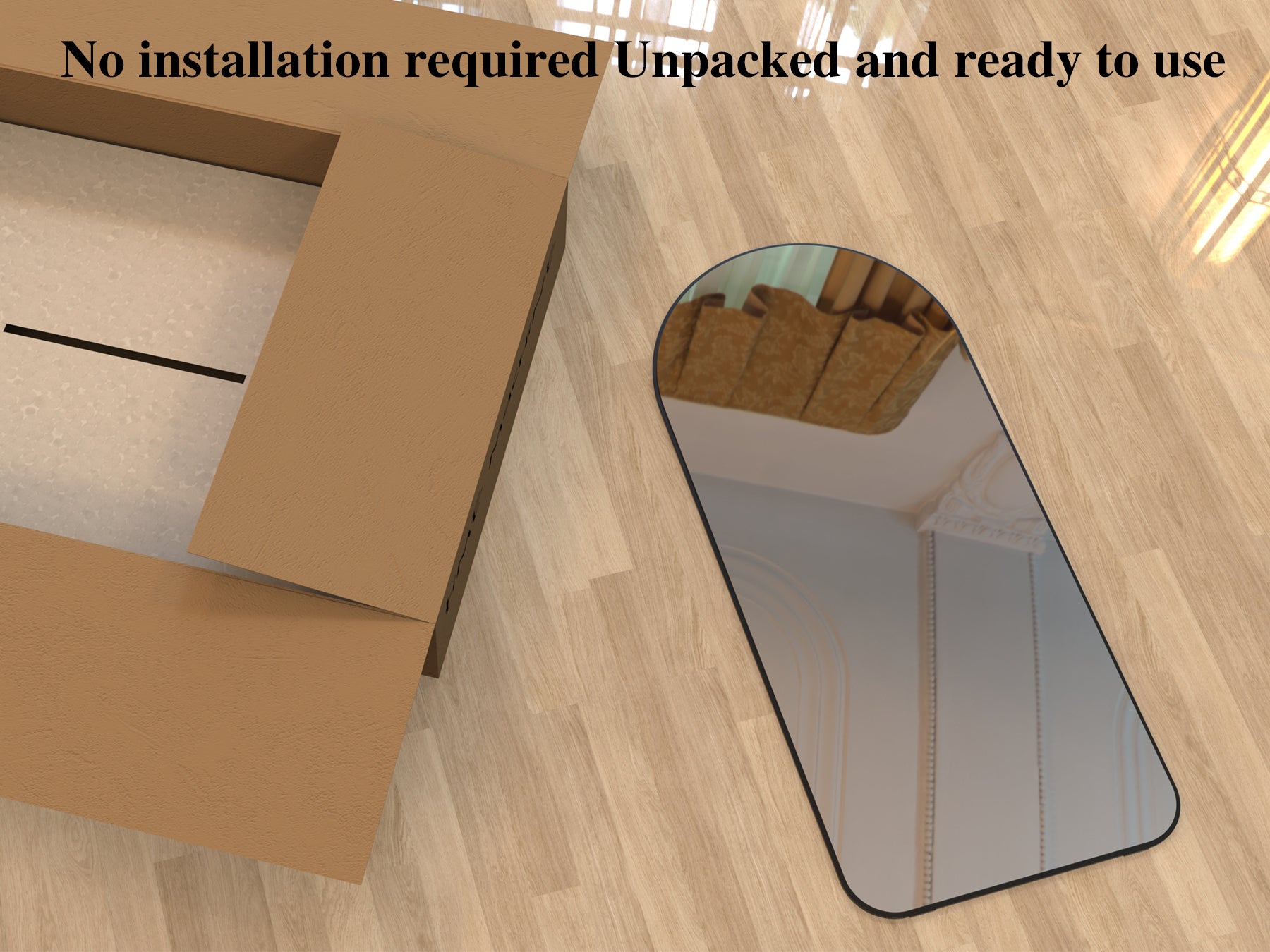 Arch Full Length Mirror 71"×32"  Big Full Body Mirror for Bedroom Oversized Floor Mirror Large Standing Mirror Living Room Dressing Mirror Leaning Against Wall, Aluminum Frame, Black