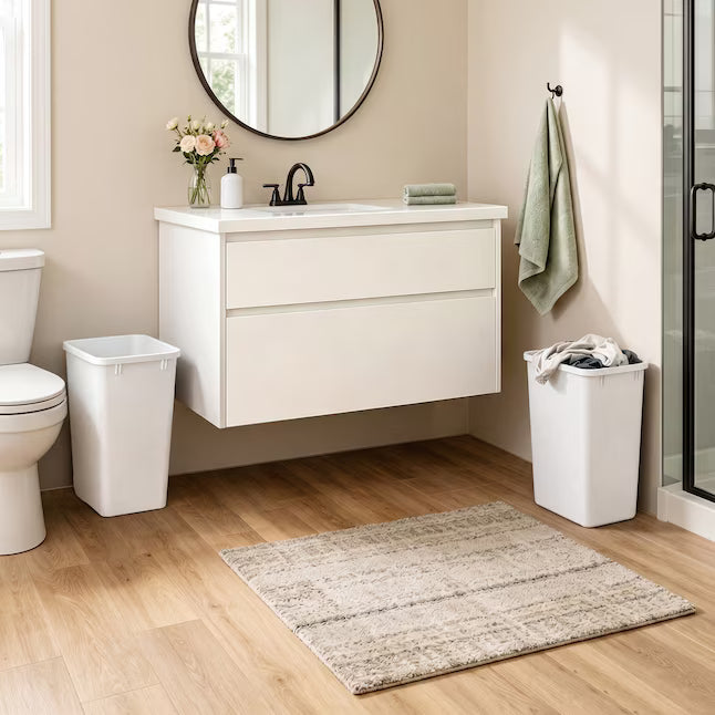 Trash Can Wastebasket Versatile Design for Kitchen Office Bathroom