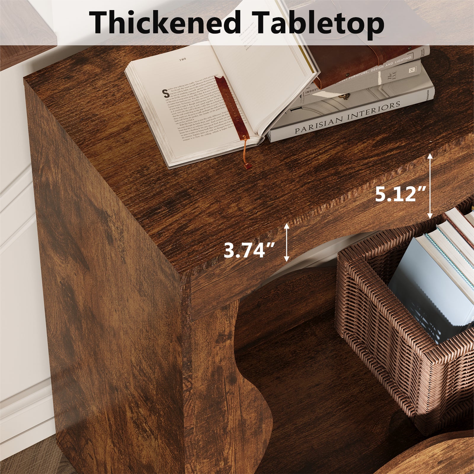 63-Inch Farmhouse Entryway Table for Entrance, Hallway, Living Room