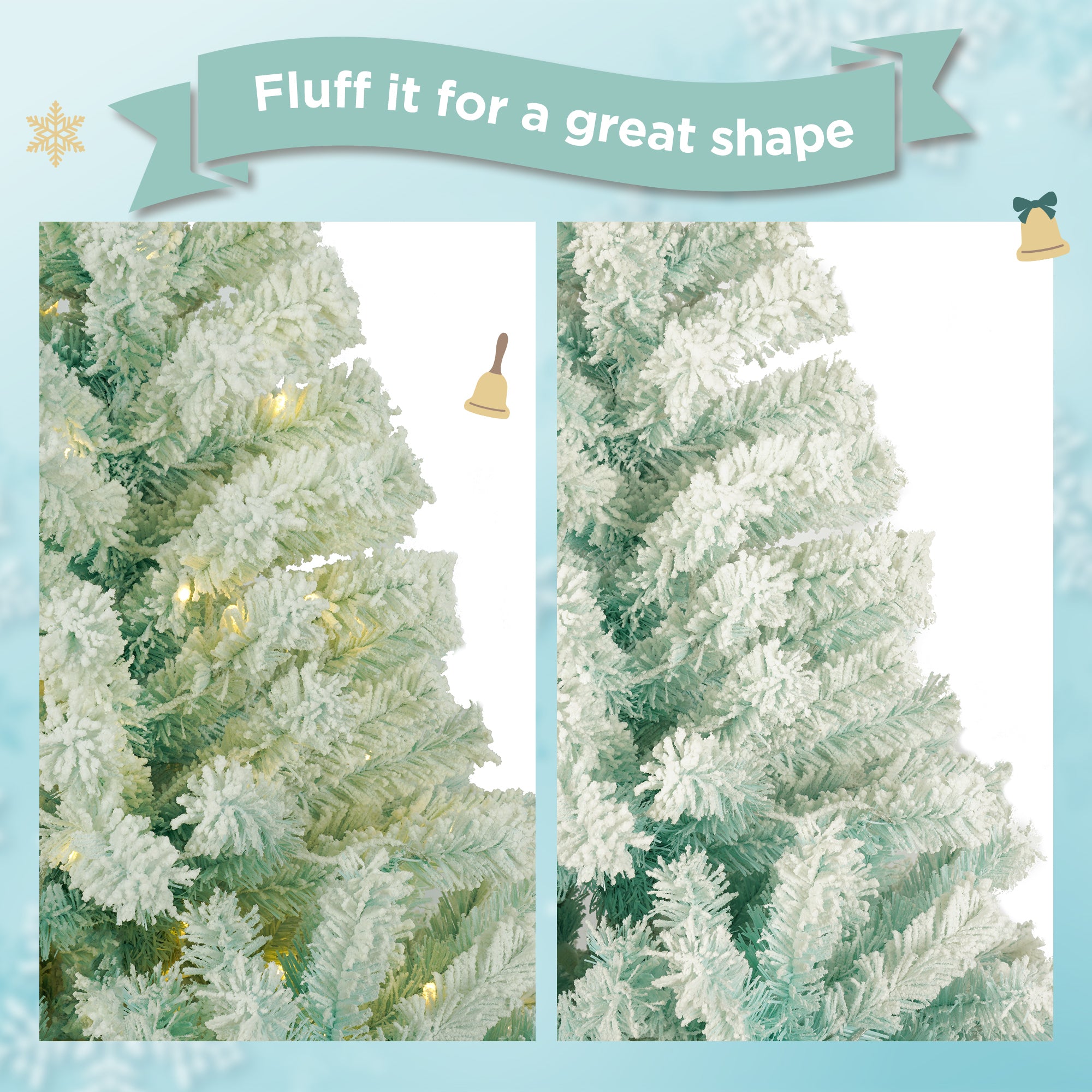 6ft Artificial Christmas Tree with 300 LED Lights and 600 Bendable Branches,Christmas Tree Holiday Decoration, Xmas Tree Christmas Decorations