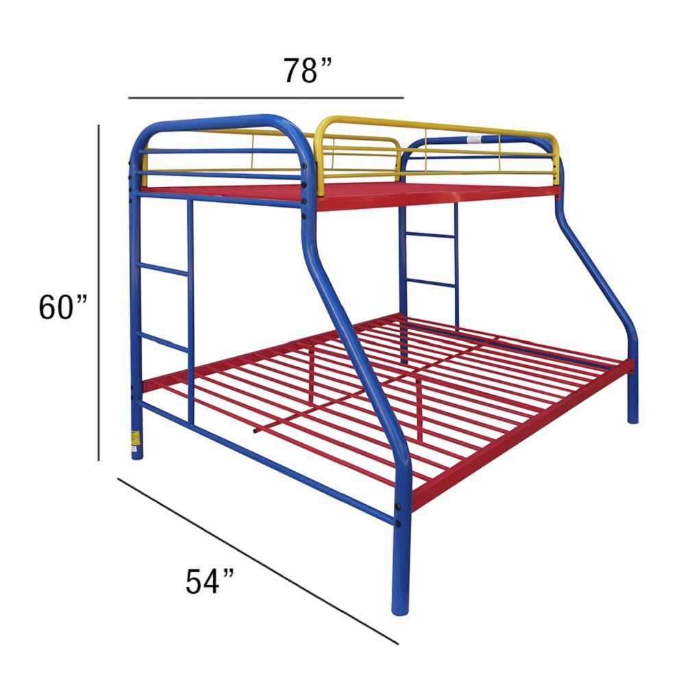 Tritan Bunk Bed (Twin/Full) in Rainbow 02053RNB