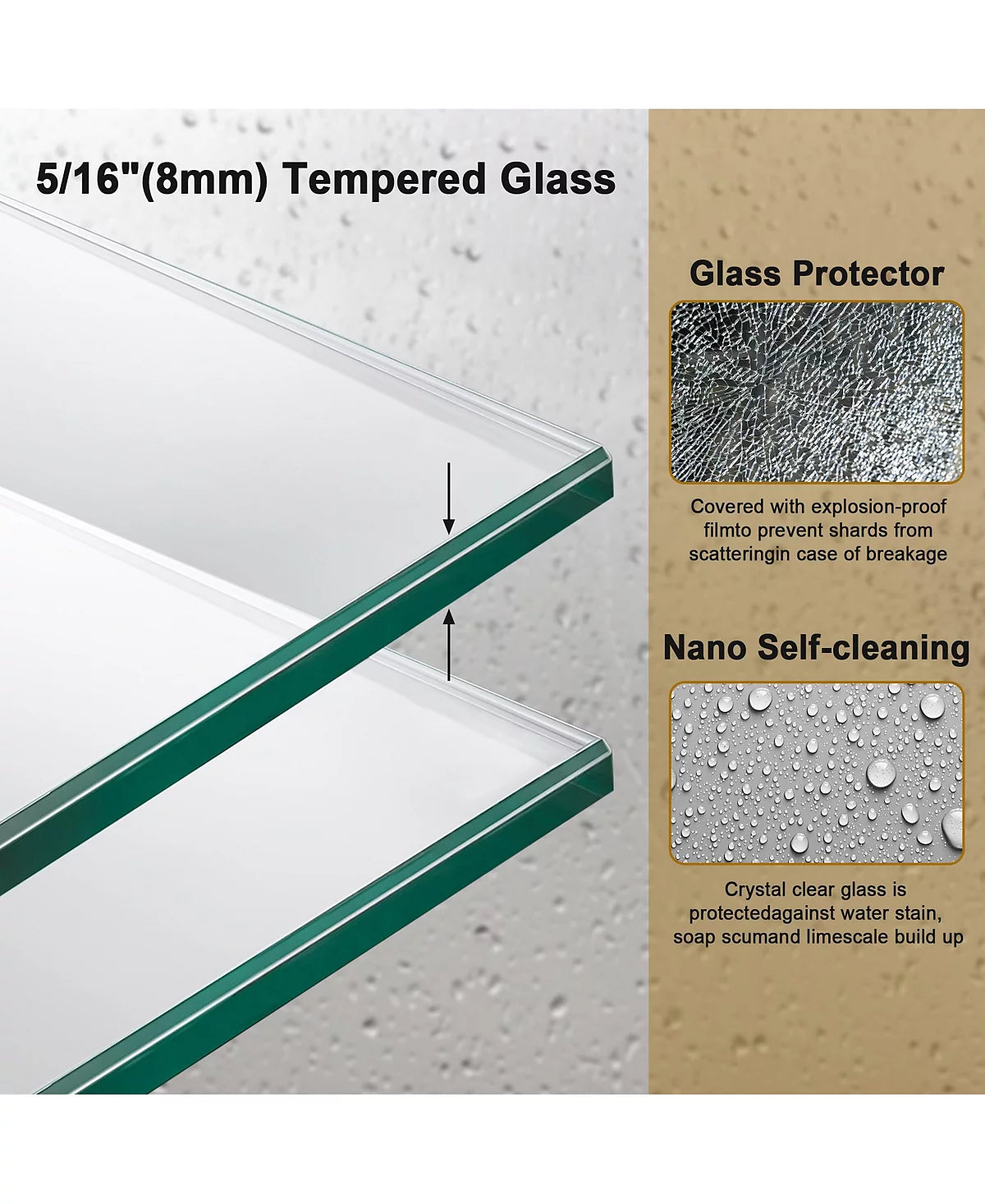 Frameless Bathtub Shower Doors 56-60 W x 60 H