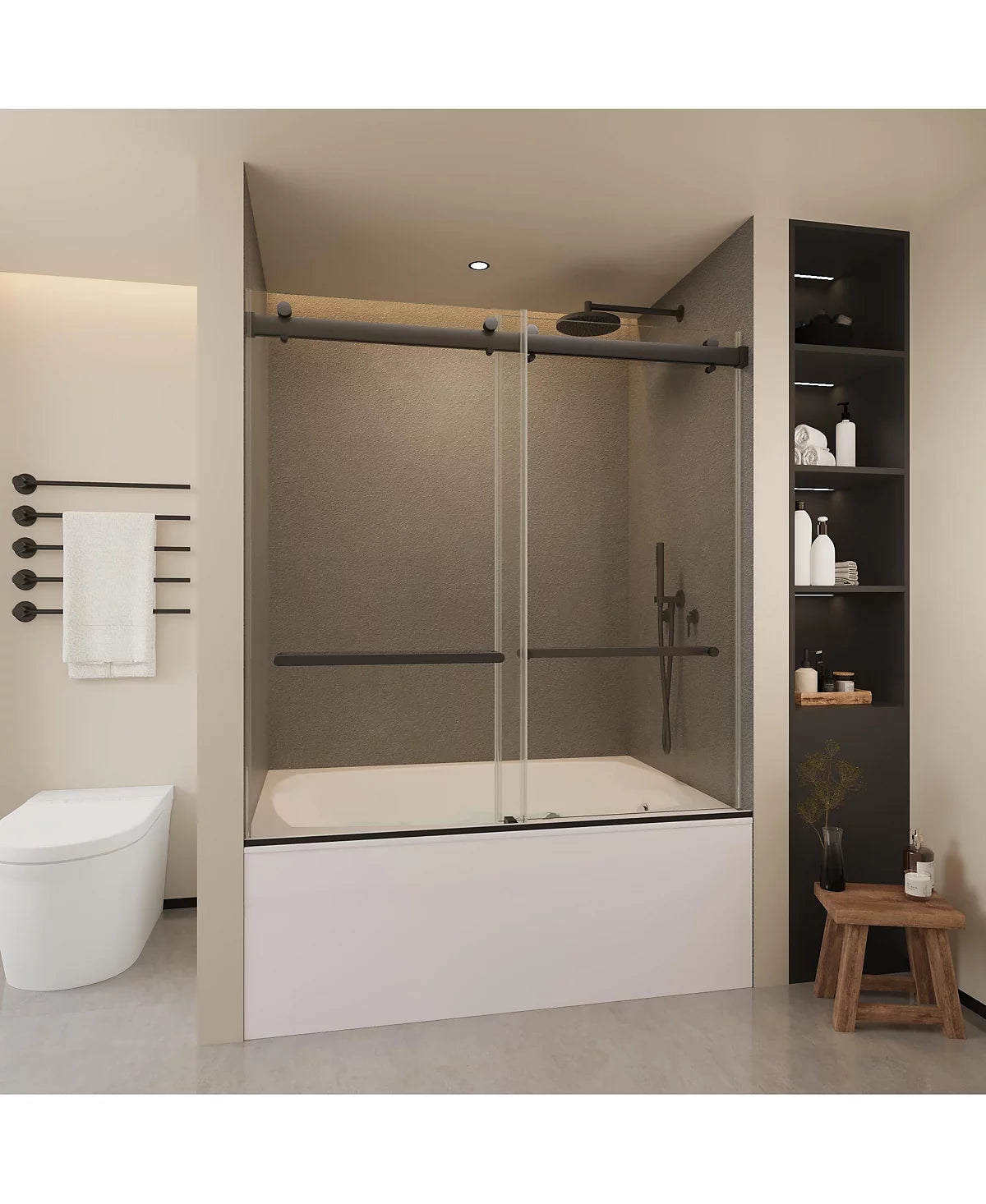 Frameless Bathtub Shower Doors 56-60 W x 60 H