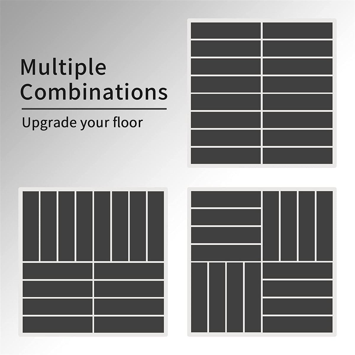 Patio Interlocking Deck Tiles, 12"x12" Square Composite Decking Tiles, Four Slat Plastic Outdoor Flooring Tile All Weather for Balcony Porch Backyard, (Dark Gray, Pack of 9)