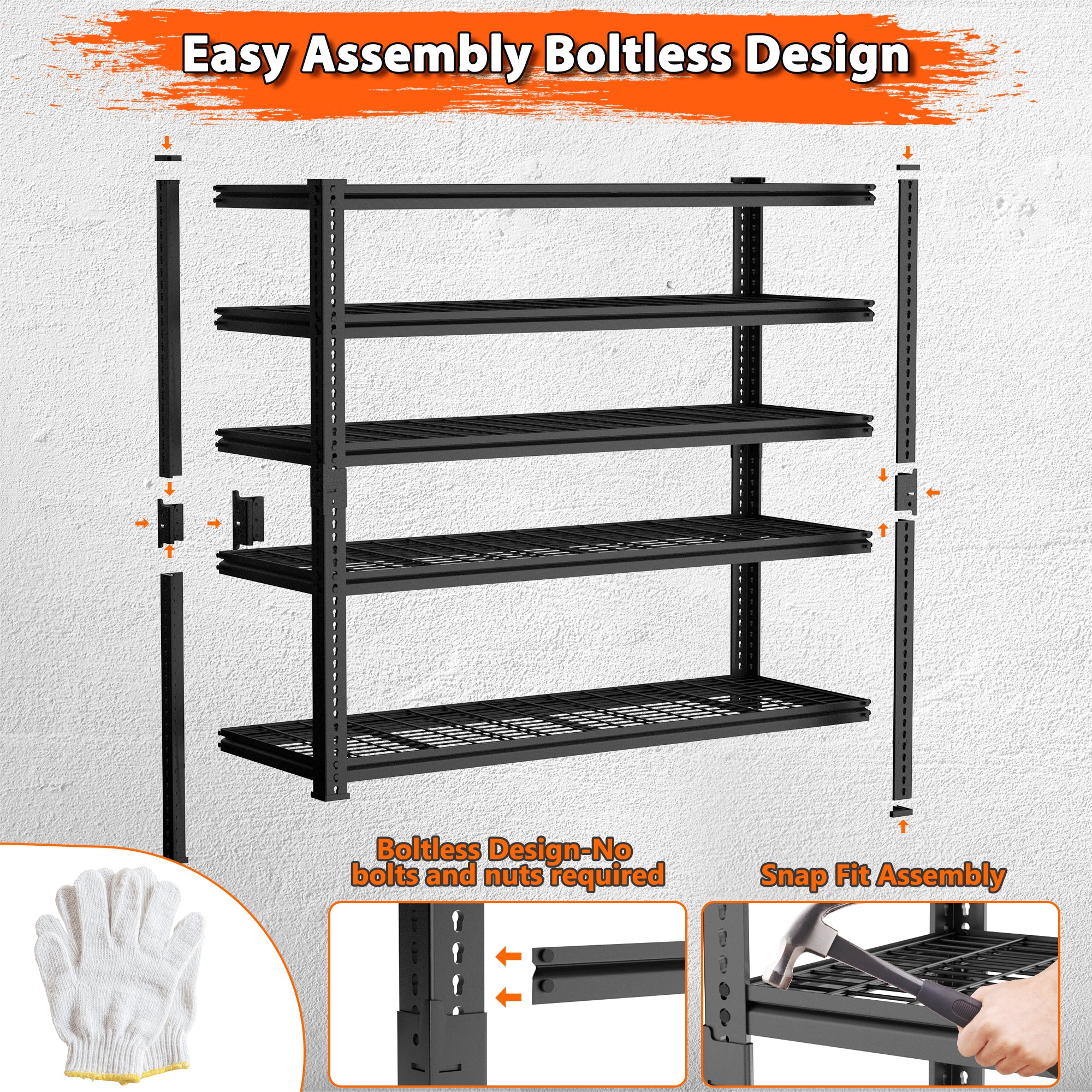 TW Adjustable Heavy Duty Metal Shelving Unit
