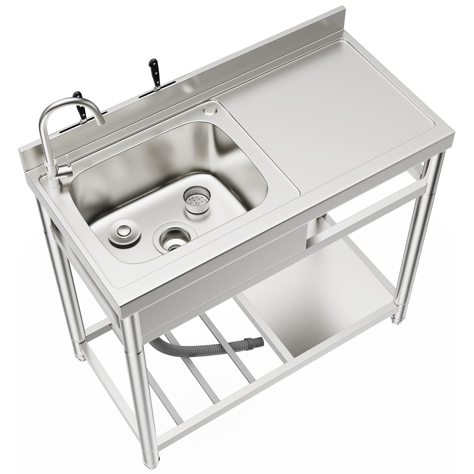 Free Standing Commercial Restaurant Kitchen Sink