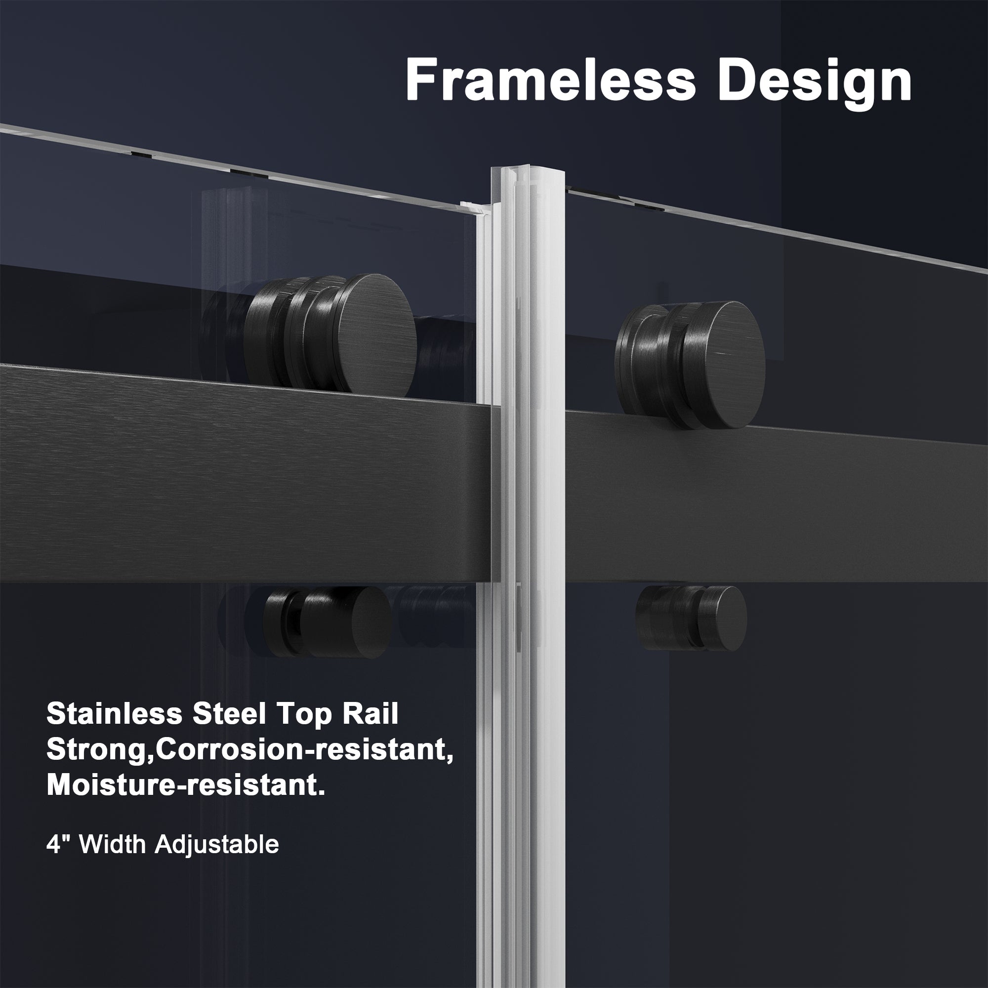 Frameless Bathtub Shower Doors 56-60 W x 60 H