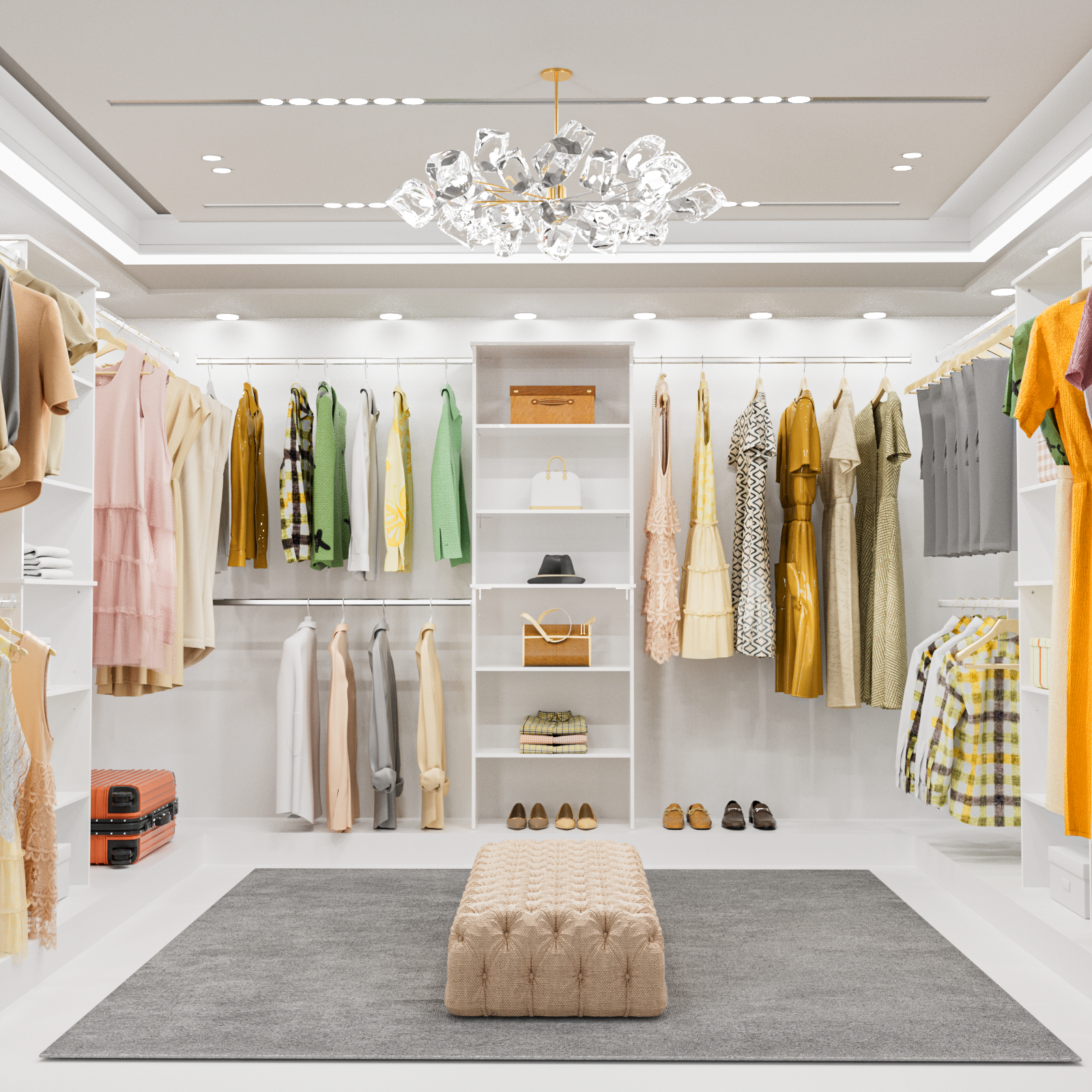 25.5 in. White Walk-in Modular Wood Closet Organizer Tower System with 5-Shelves, Tower Wood Closet System