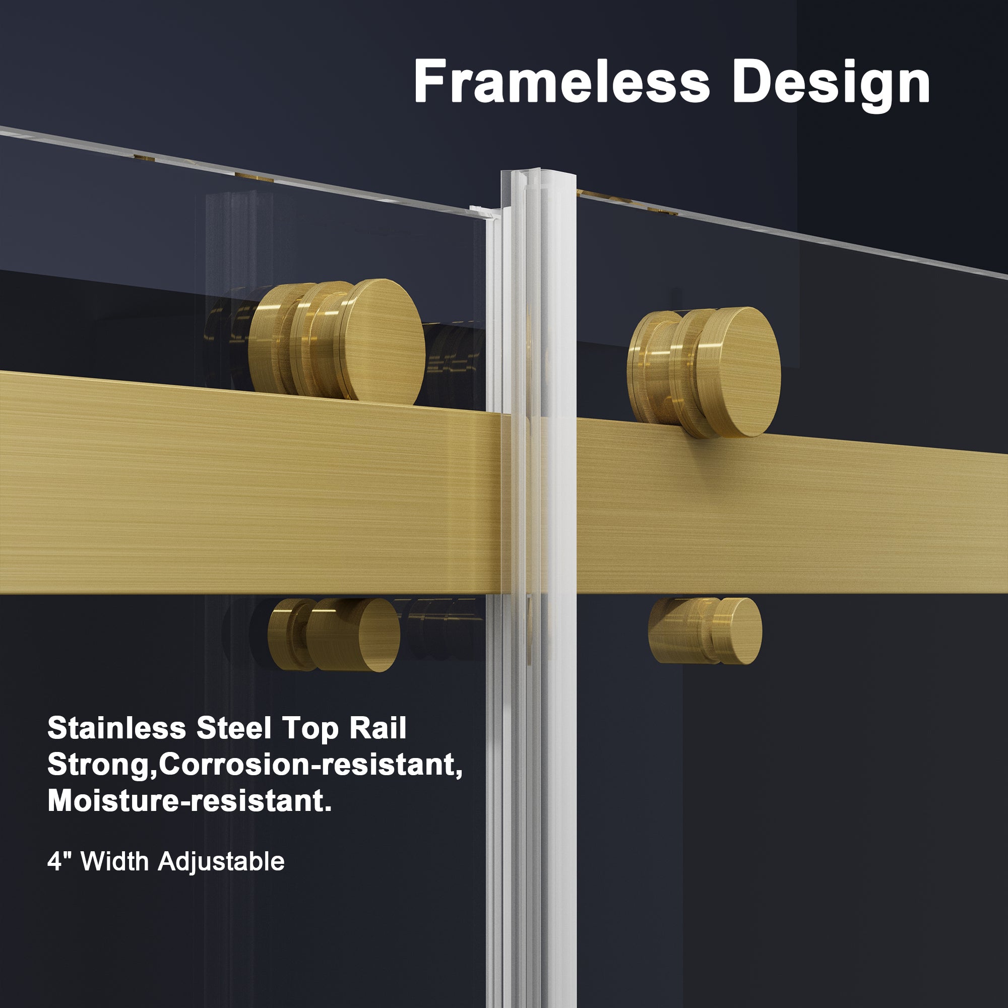 Frameless Bathtub Shower Doors 56-60 W x 60 H