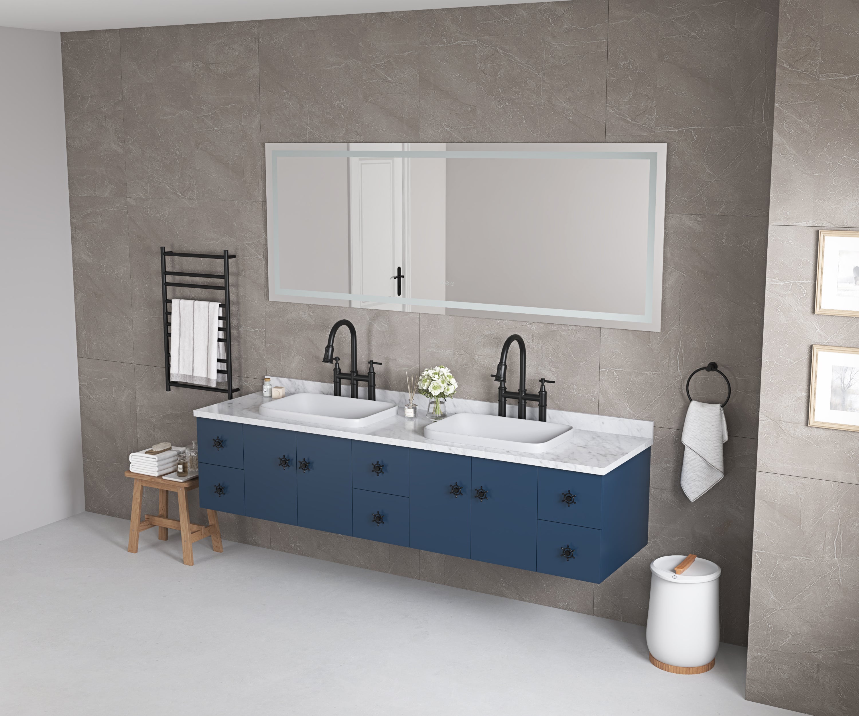LED Bathroom Mirror 72  "x   36" with Front and Backlight, Large Dimmable Wall Mirrors with Anti-Fog, Shatter-Proof, Memory, 3 Colors, LED Vanity Mirror