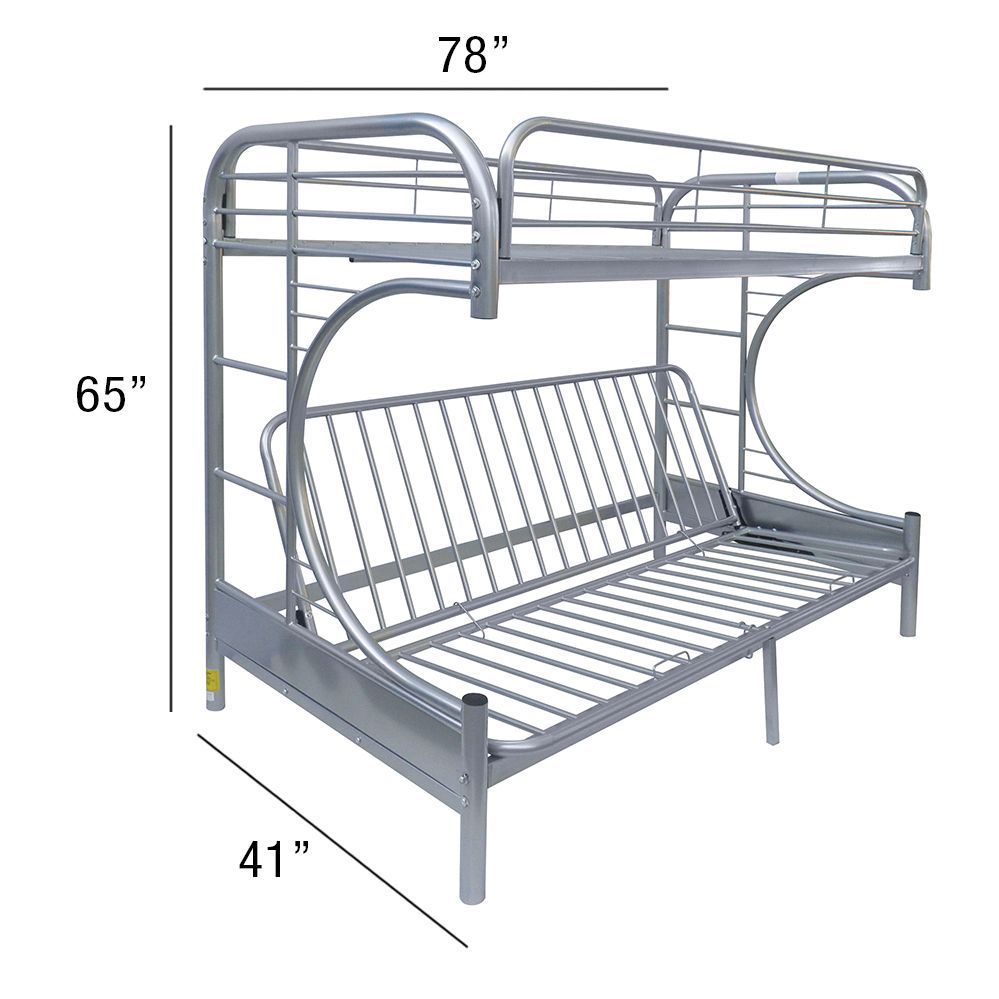 ACME Eclipse Bunk Bed (Twin/Full/Futon) in Silver 02091SI