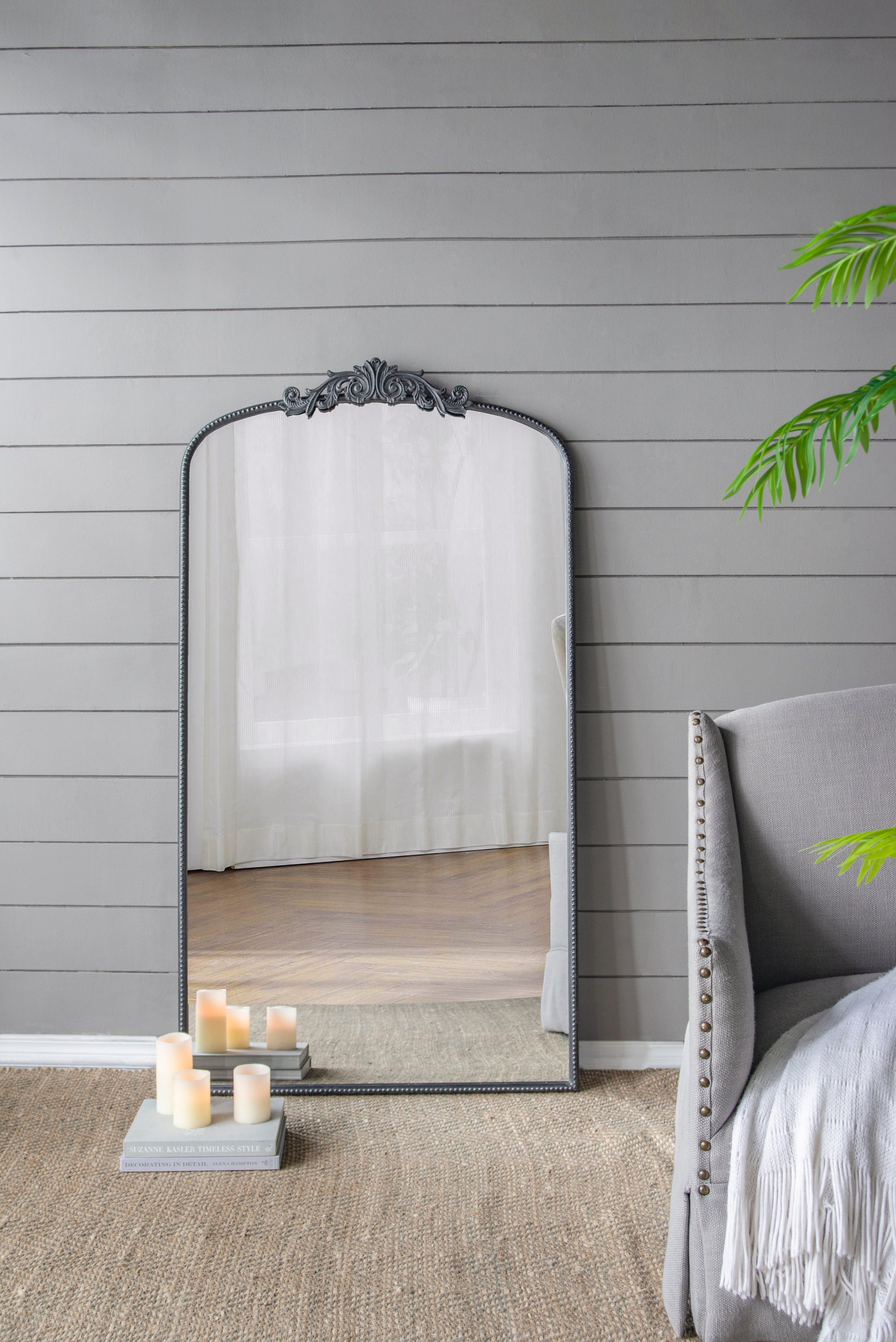 66" x 36" Full Length Mirror, Arched Mirror Hanging or Leaning Against Wall, Large  Mirror for Living Room