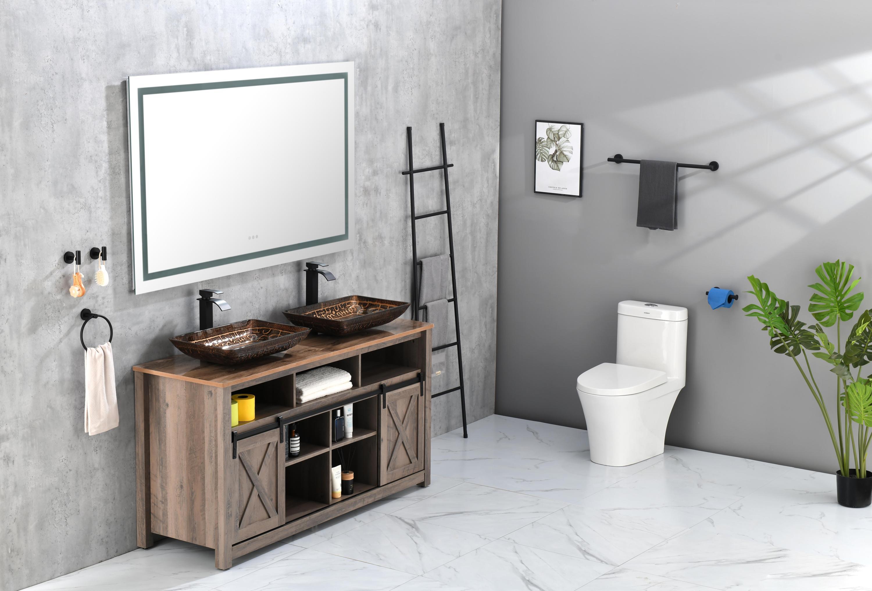 LED Bathroom Mirror  60 "x 36  " with Front and Backlight, Large Dimmable Wall Mirrors with Anti-Fog, Shatter-Proof, Memory, 3 Colors, LED Vanity Mirror