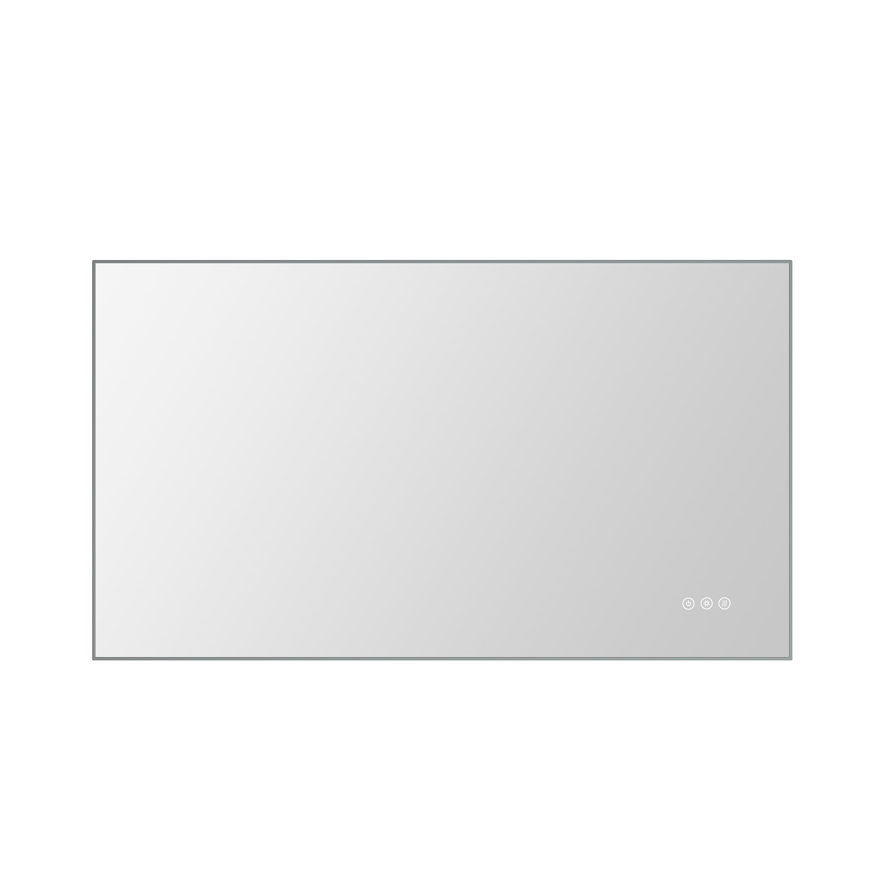 bathroom  led mirror is multi-functional and each function is controlled by a smart touch button.