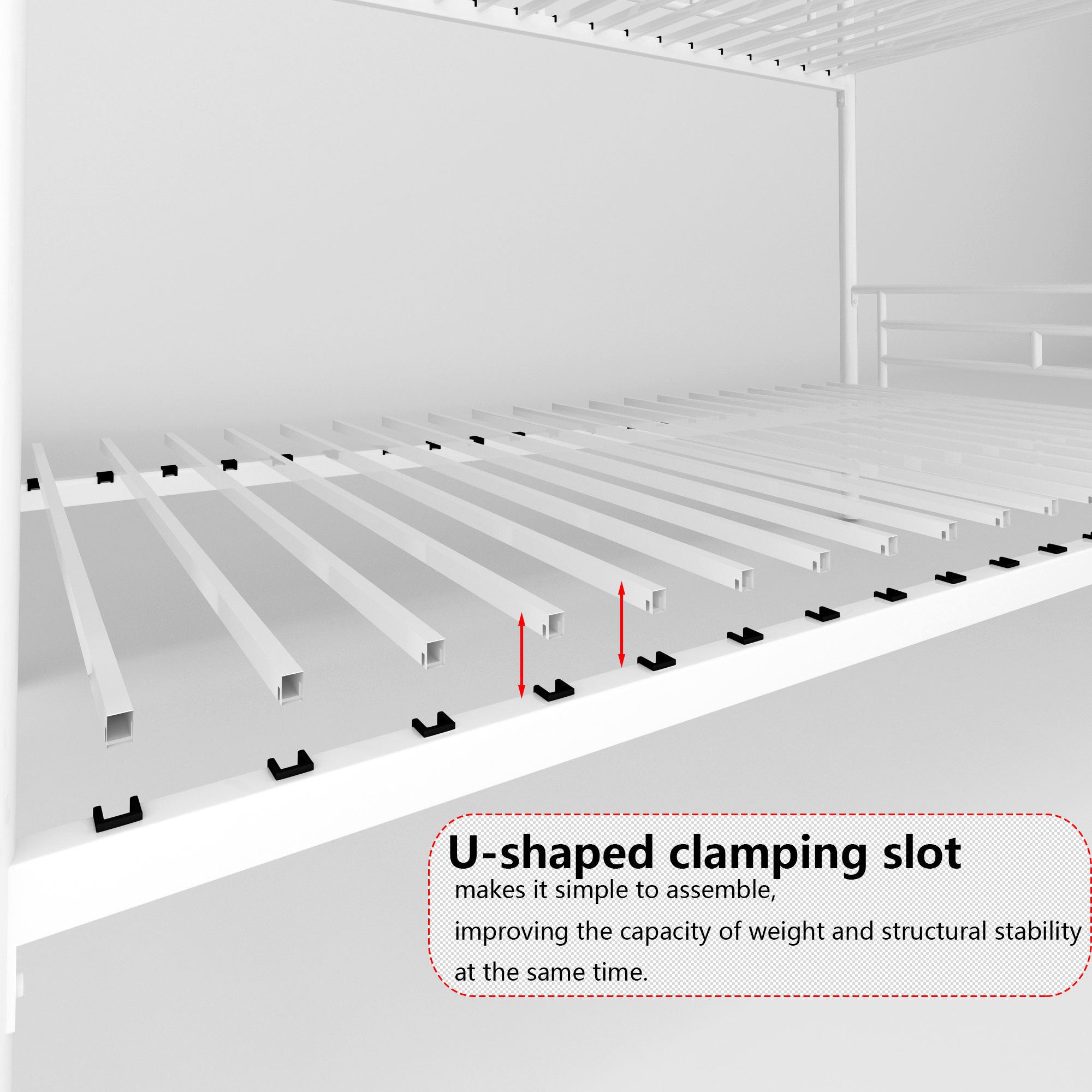 White Twin over Twin Metal Bunk Bed with Removable Ladder, Comfortable Rungs, Easy to assemble