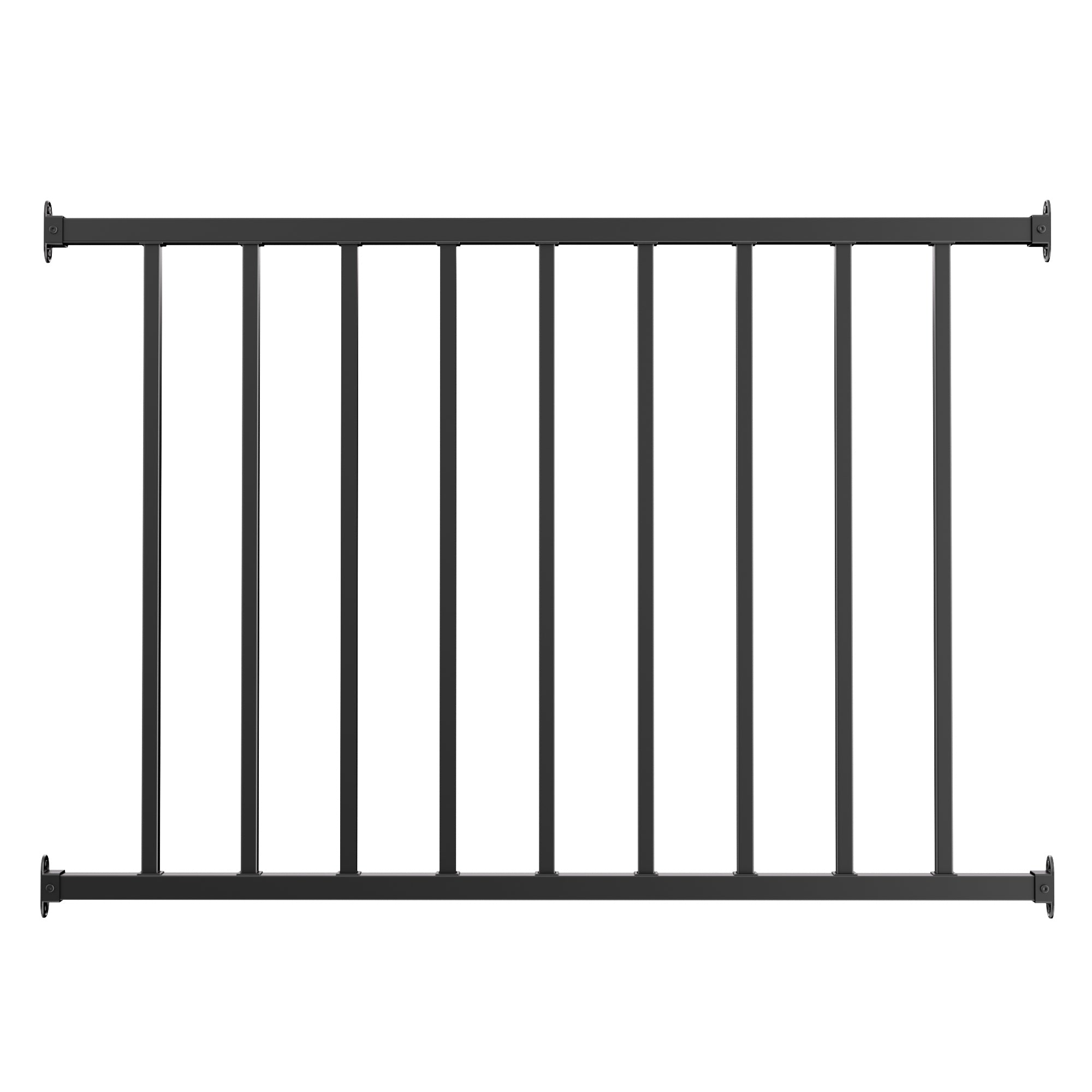 32.5 in. Hx 4 ft W Black Metal Stair Railing Kit with Balusters for Residential and Commercial Use